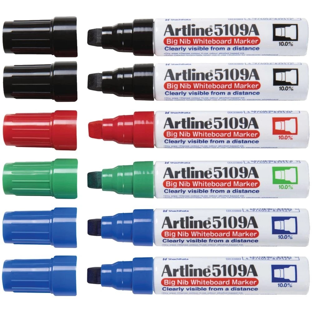 2 Artline 5109A Jumbo Whiteboard Markers Assorted 6 Pack, 2 of 2