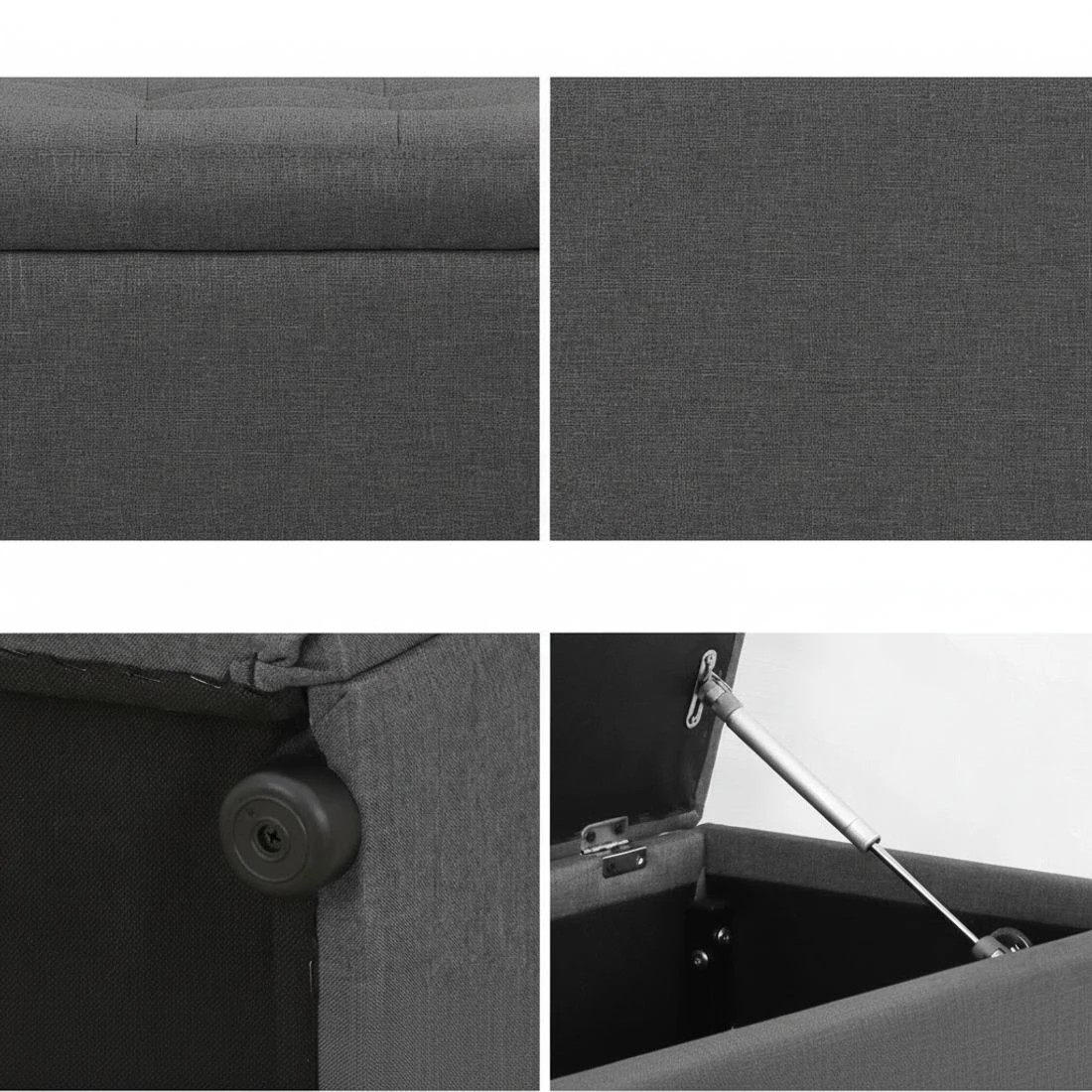 5 Artiss Storage Ottoman Blanket Box 140cm Linen Dark - Grey, 5 of 5