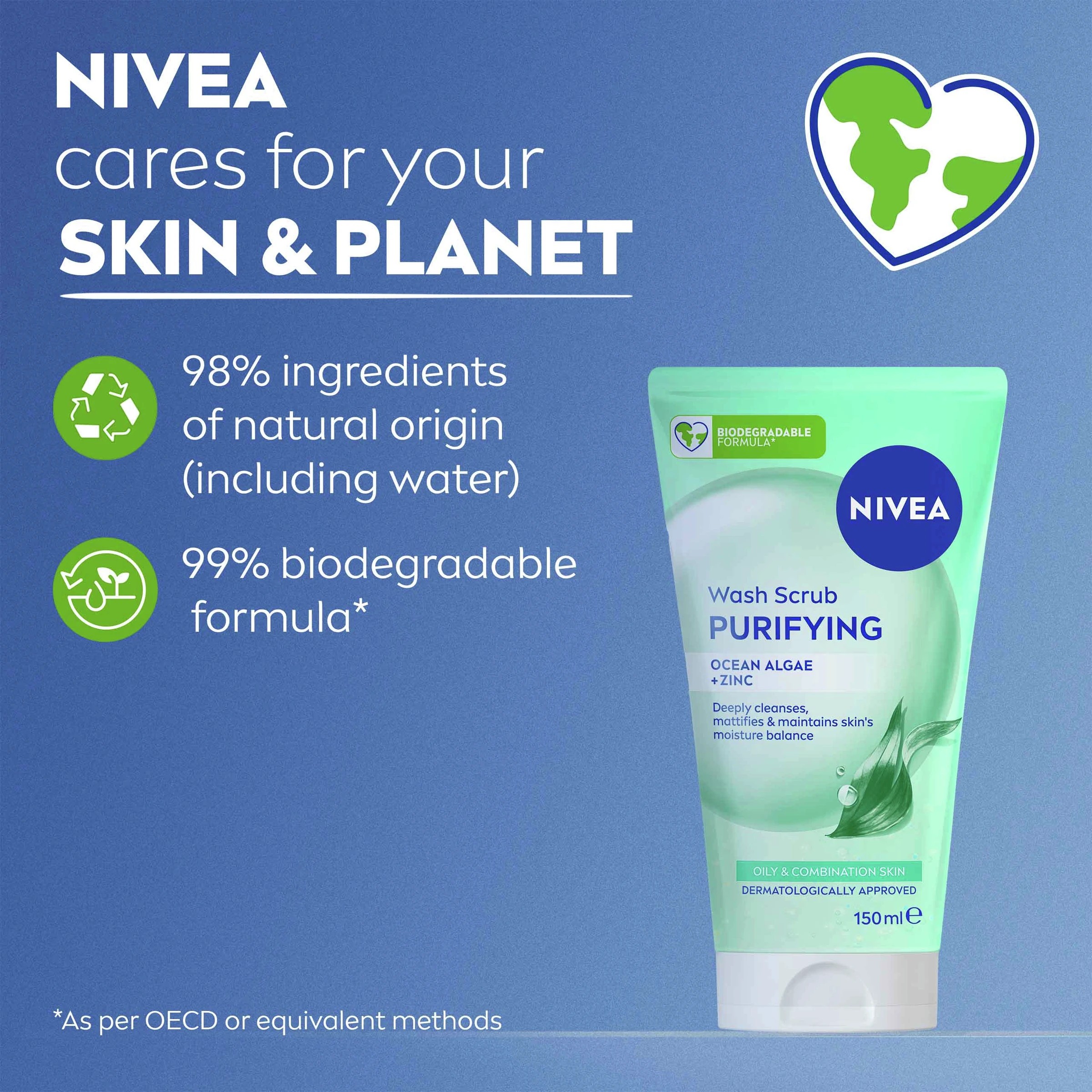 3 Nivea Purifying Wash Scrub 150ml - Ocean Algae and Hydramine, 3 of 9