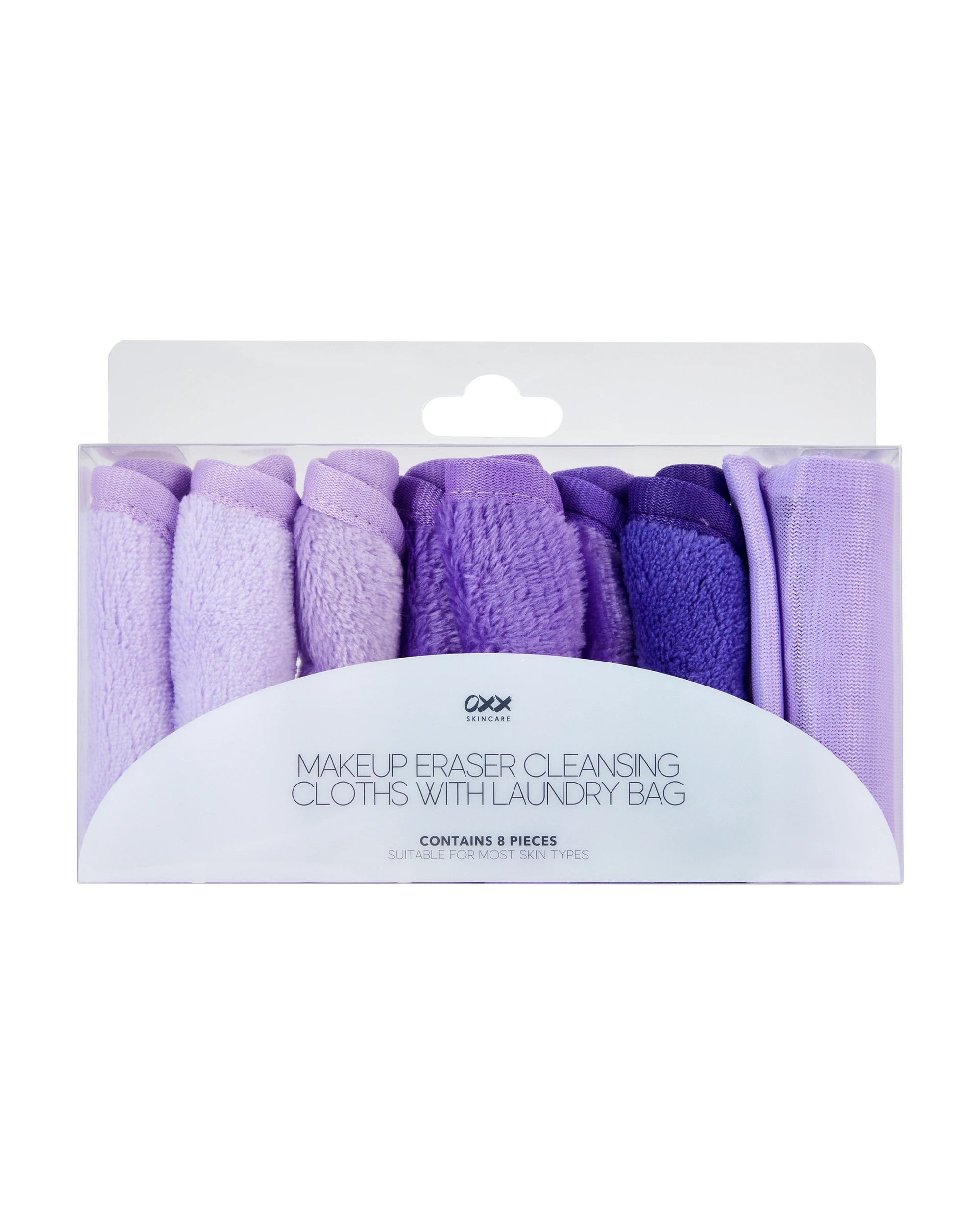 1 OXX Skincare 8 Piece Makeup Eraser Cleansing Cloths with Laundry Bag, 1 of 7