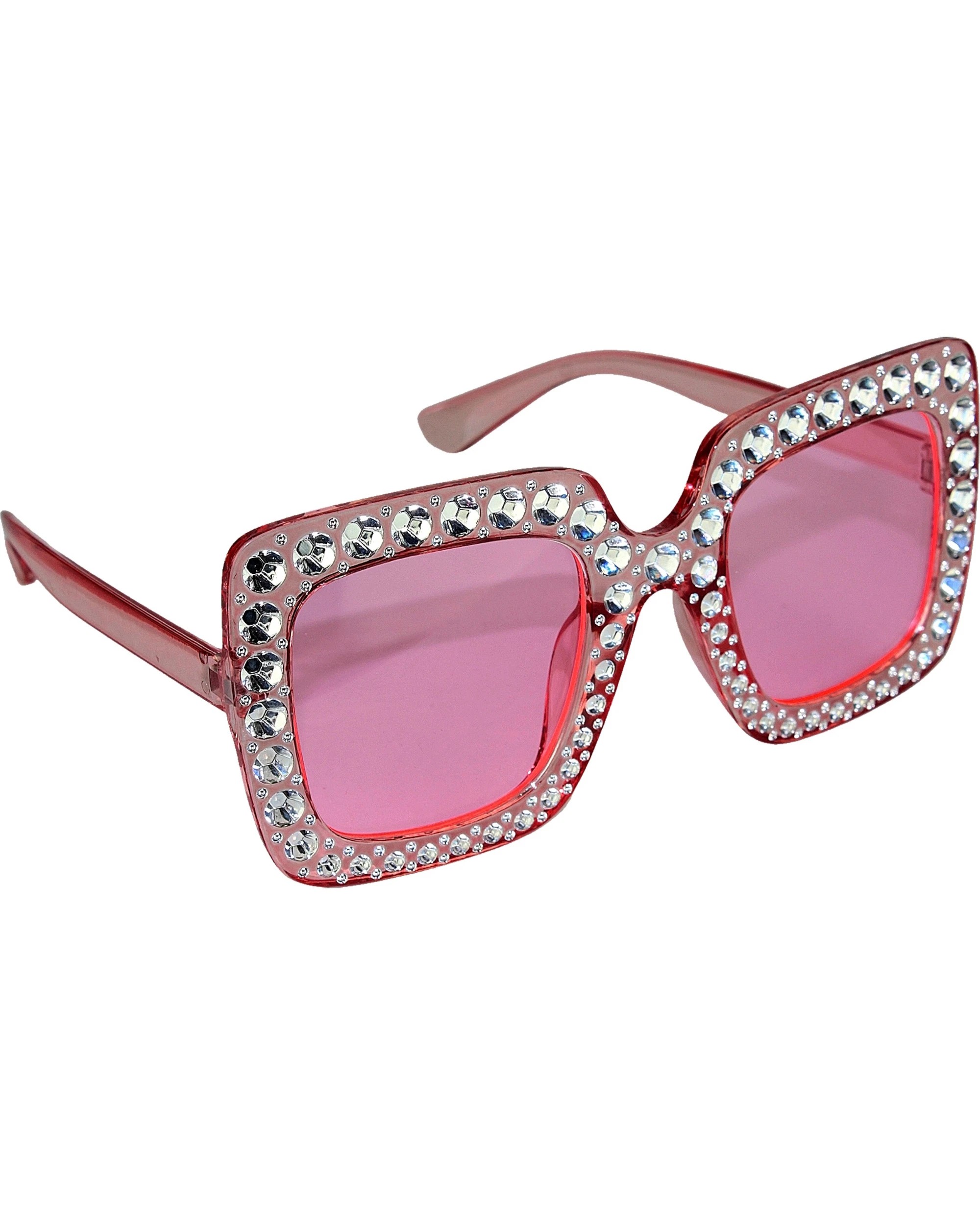 2 JD Party Bling Oversized Square Party Glasses - One Size - Pink, 2 of 3
