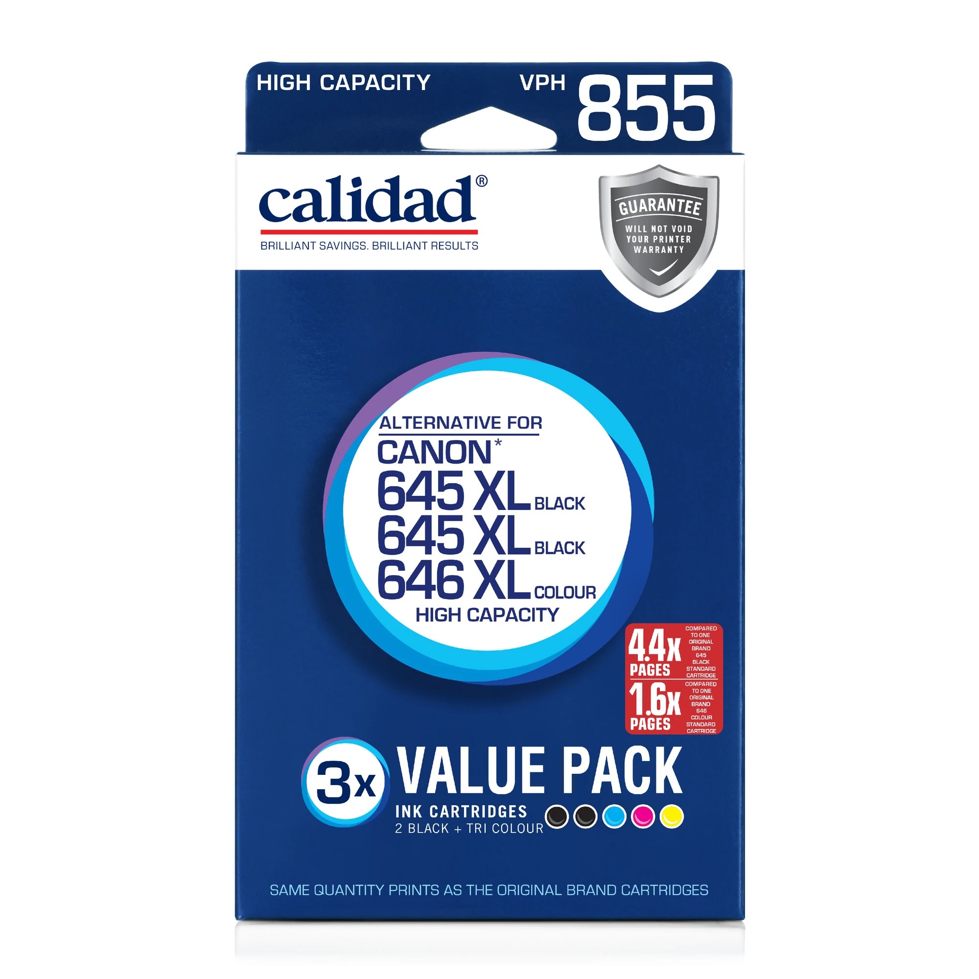 1 3 Pack Calidad High Capacity VPH 855 Ink Cartridges, 1 of 7