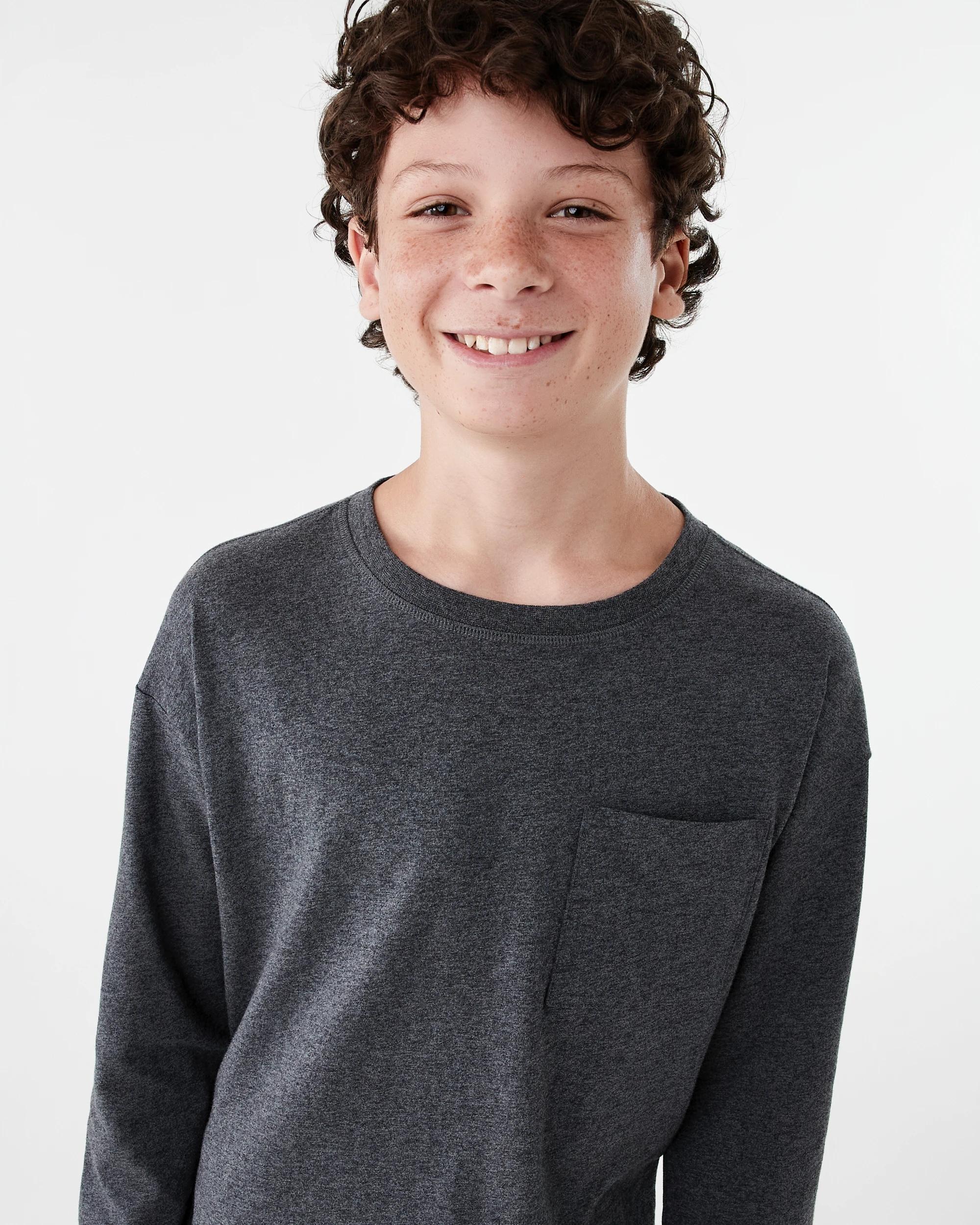 3 Knit Woven Pyjama Set Gry Check, 3 of 8