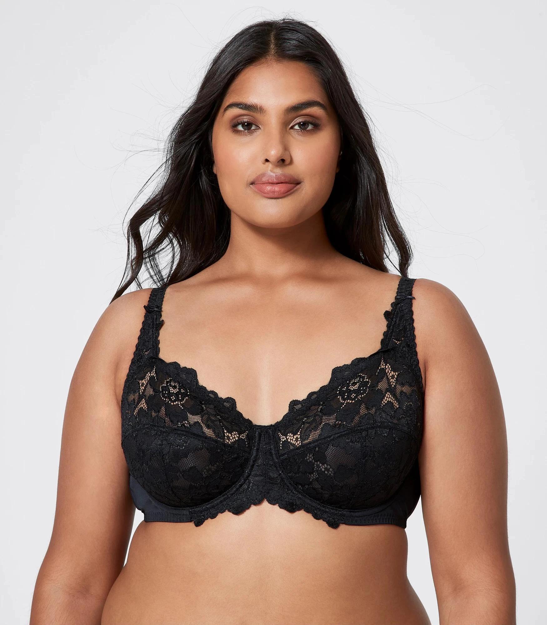 4 Target Fuller Figure Cup Soft Lace Underwire Bra BLACK, 4 of 10