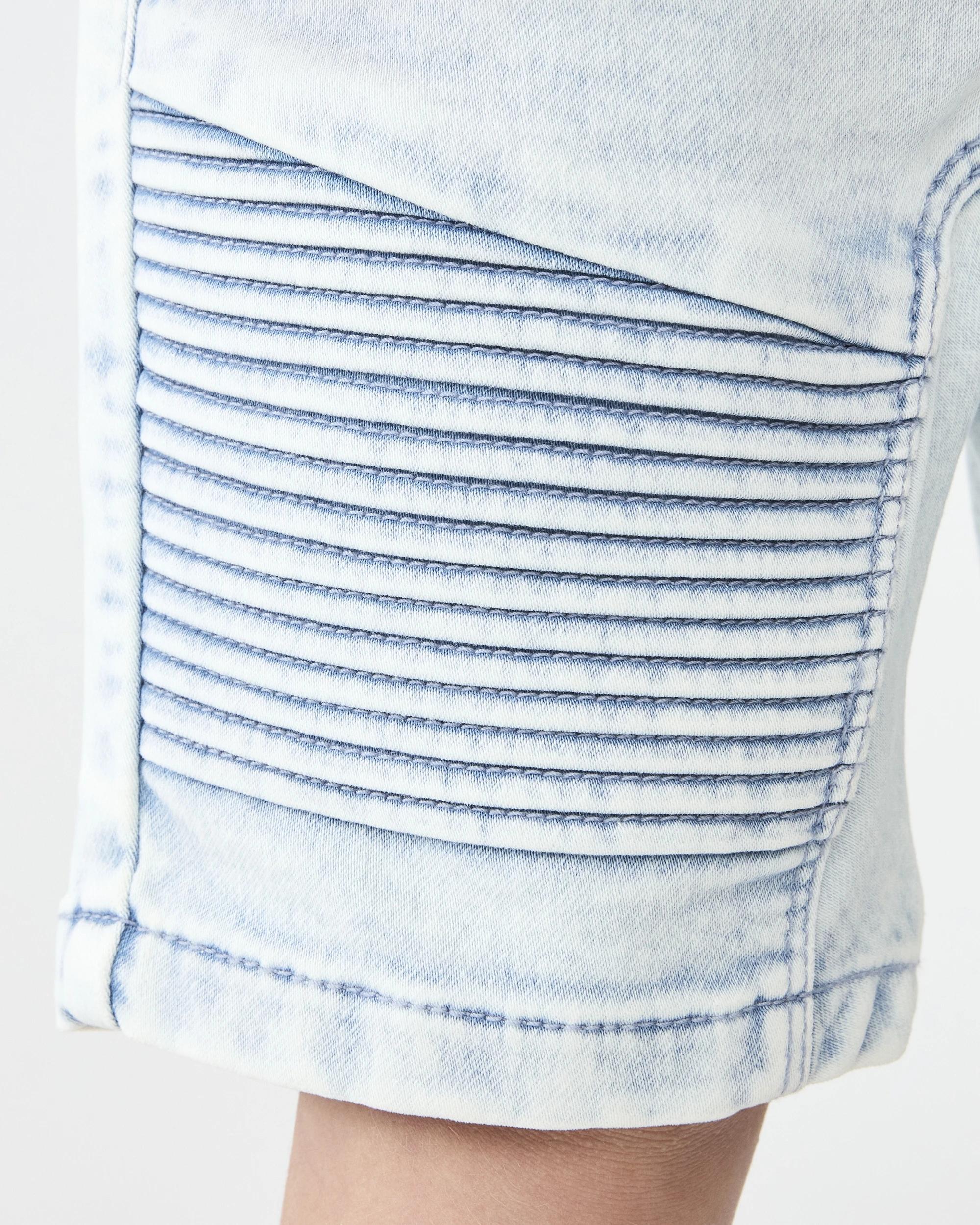 5 Moto Denim Shorts Bleach Blu, 5 of 7