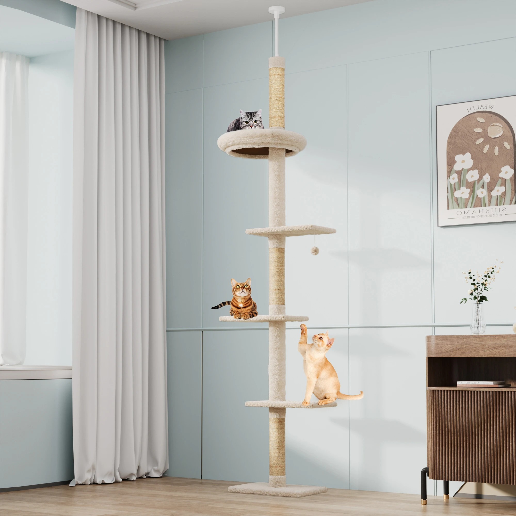 6 Pawz Cat Tree 5-tier 230-275cm, 6 of 6