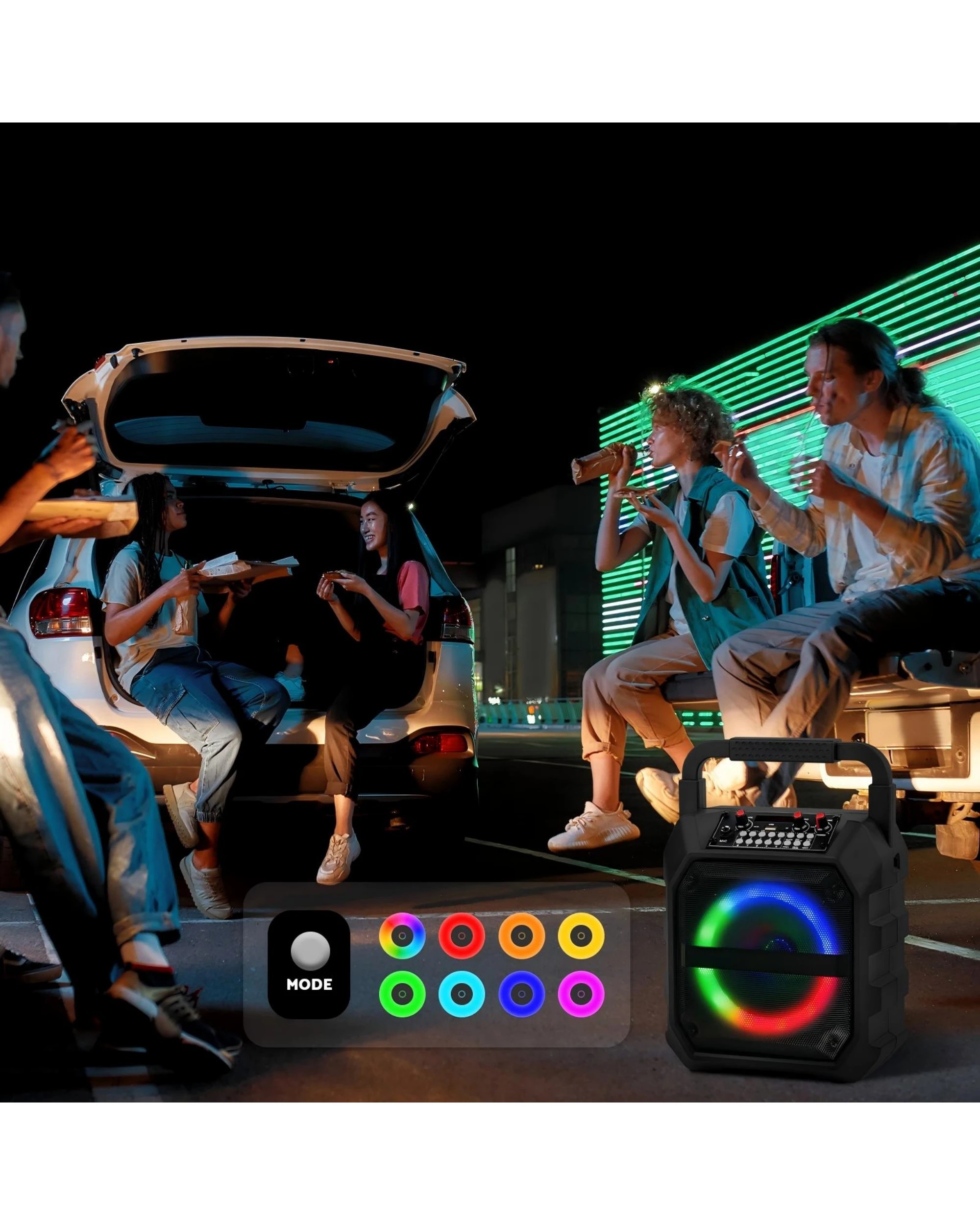 4 Advwin Karaoke Machine with 2 Wireless Microphones - Black, 4 of 8