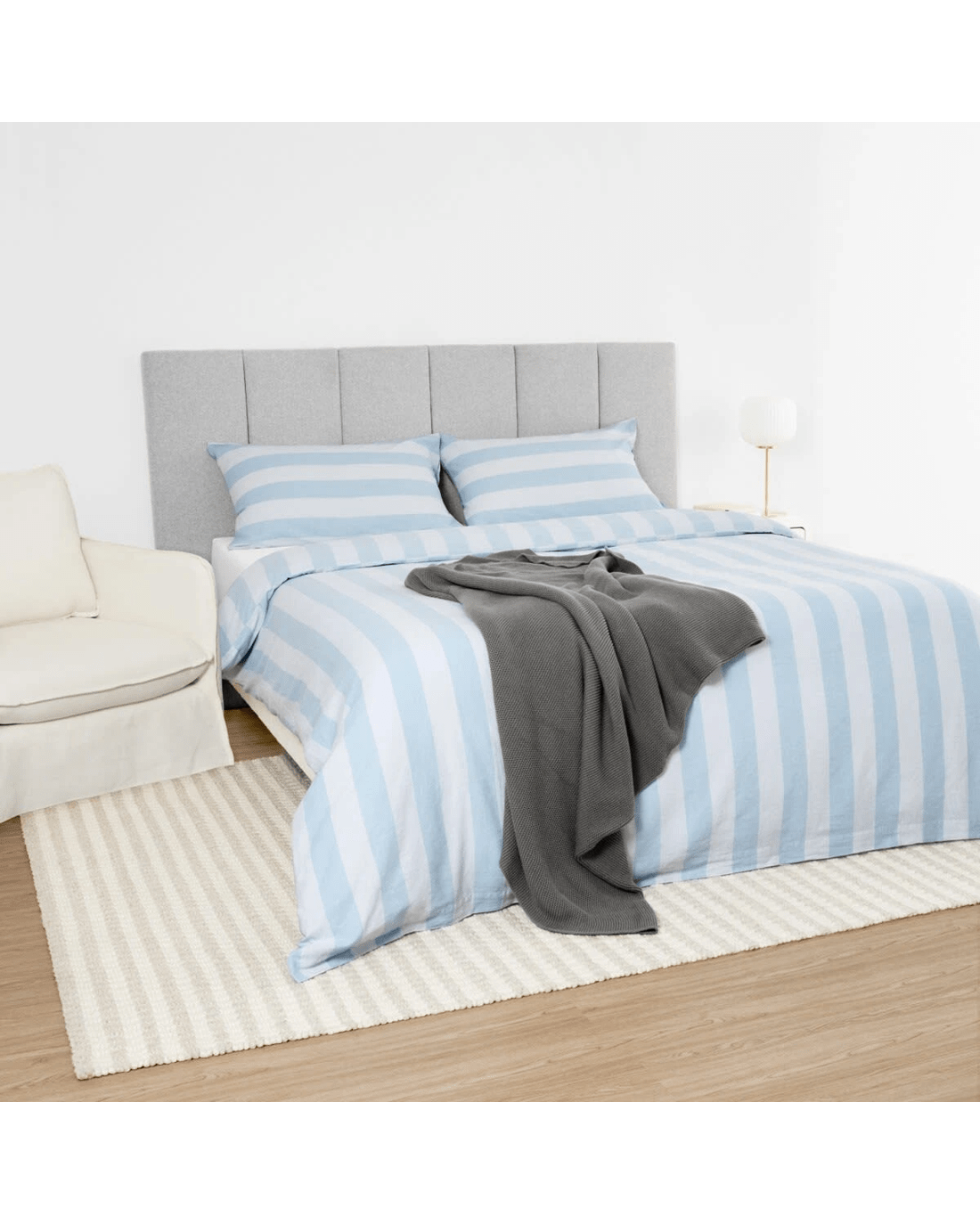 2 Queen/King Bed Wide Panel Bedhead - Grey, 2 of 10