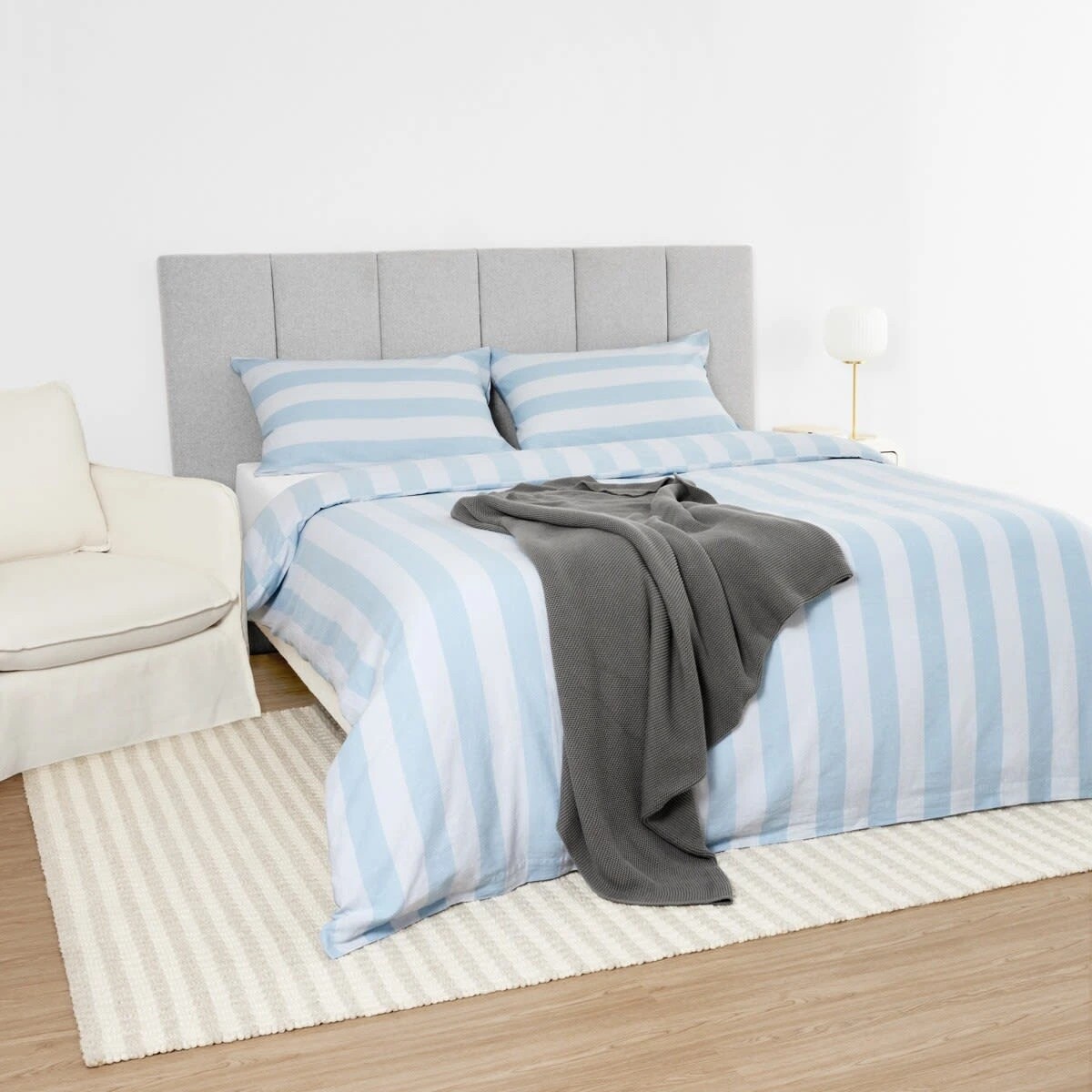 2 Queen/King Bed Wide Panel Bedhead - Grey, 2 of 10