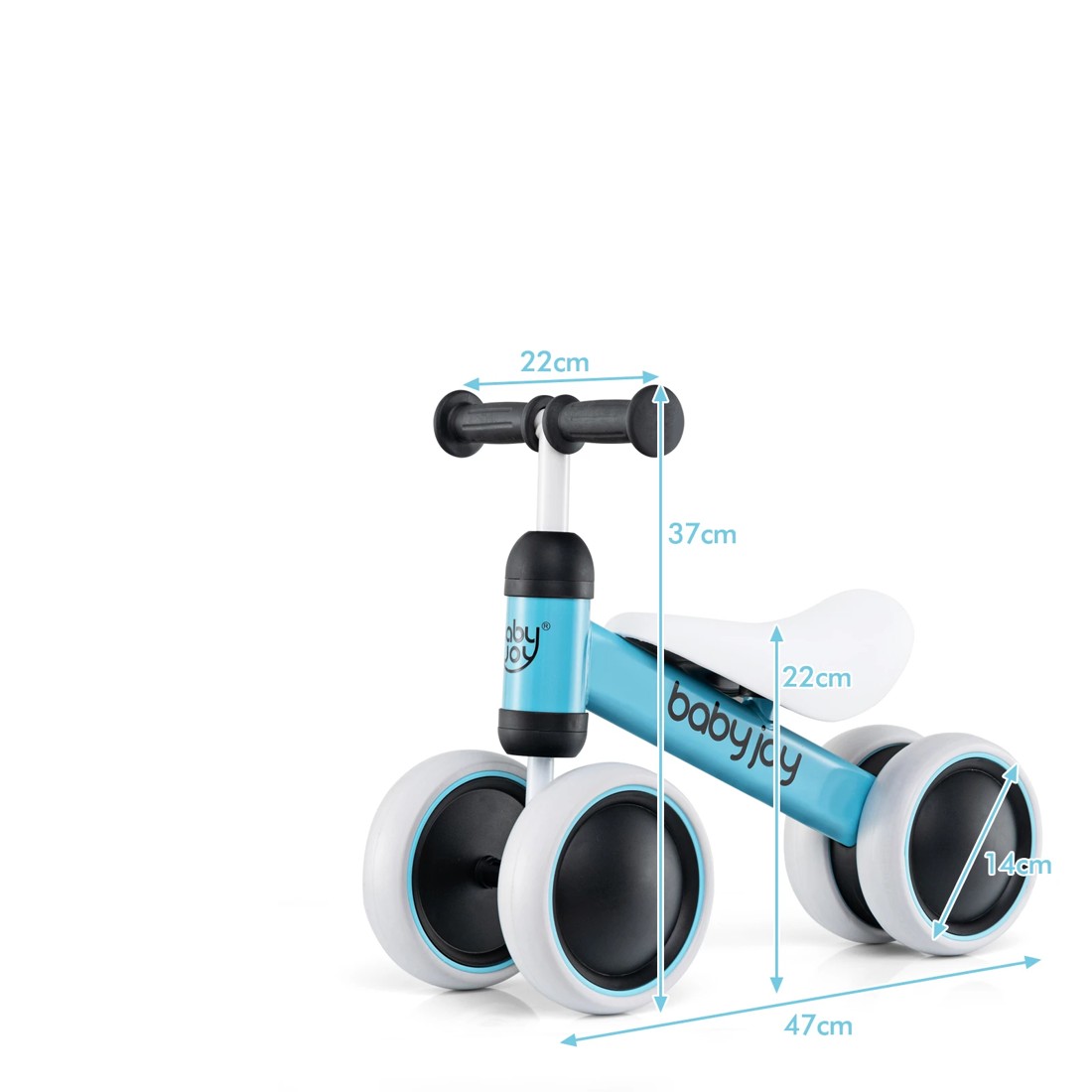 5 Costway 4 Wheels Kids Balance Bike Ride On Toy - Blue, 5 of 5