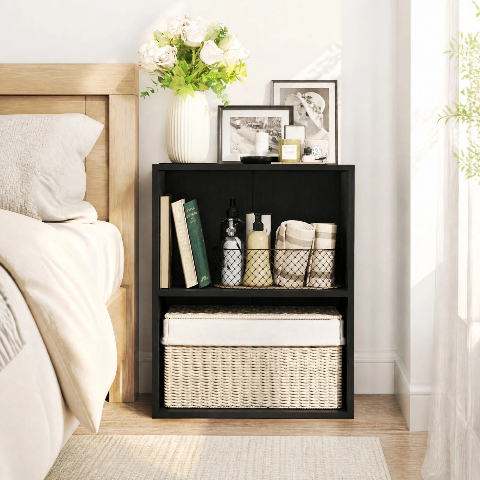 2 Costway 2-Cube Bookshelf Cubby Storage Organizer Display Shelf w/5-Position Adjustable Shelf - Black, 2 of 5