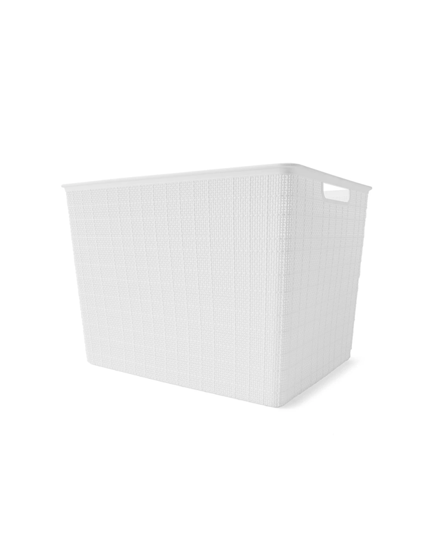 26L Linen Weave Rectangle Basket - W