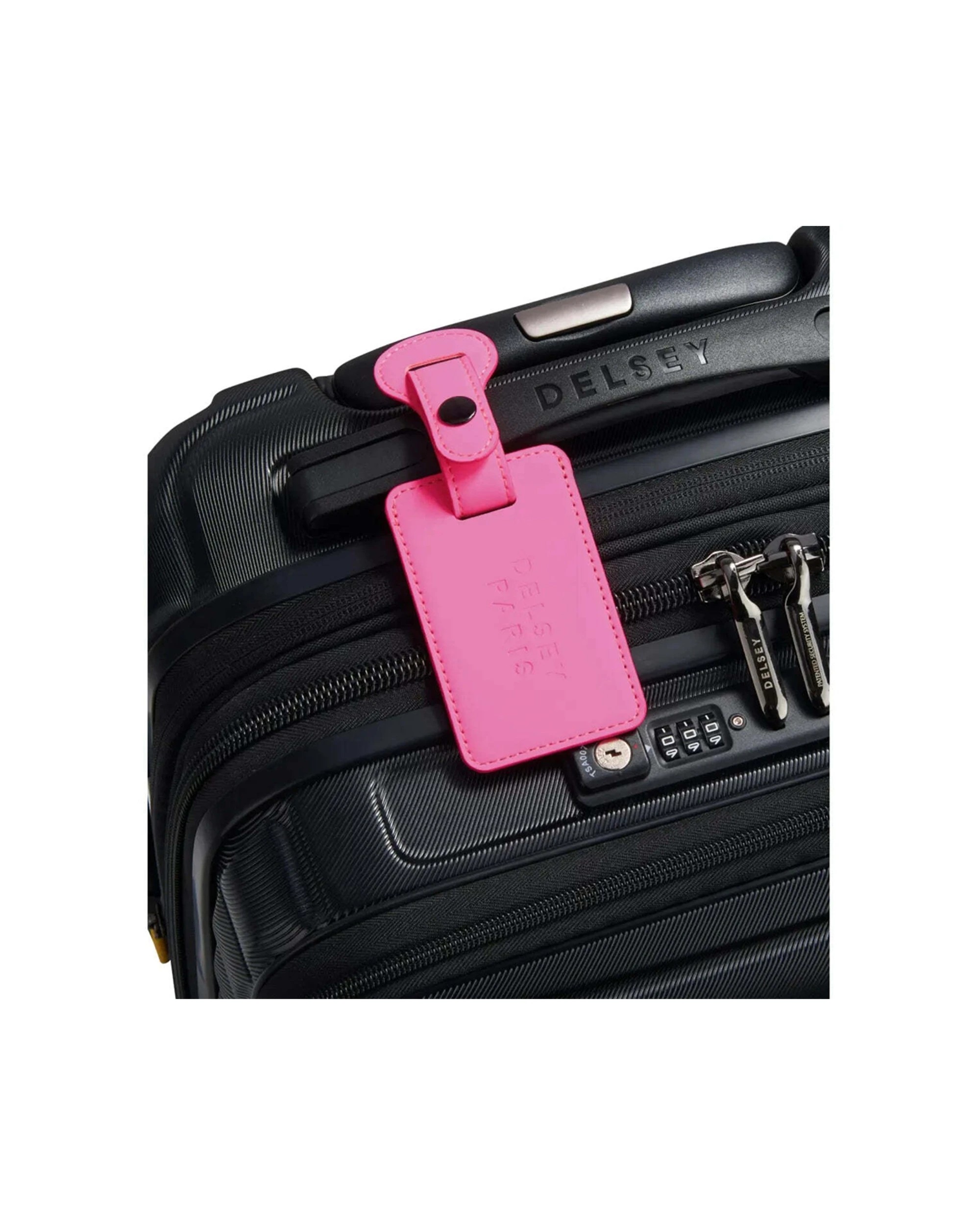 3 Delsey 1946 Suitcase Tag Durable Travel Luggage Identifier with Strap - Pink, 3 of 3