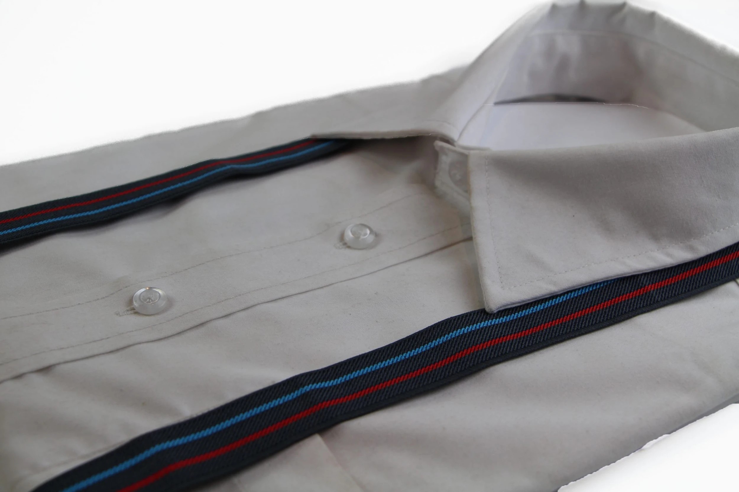 4 Zasel Boys Adjustable Charcoal, Red & Light Blue Striped Patterned Suspenders - Multi - Multi, 4 of 4