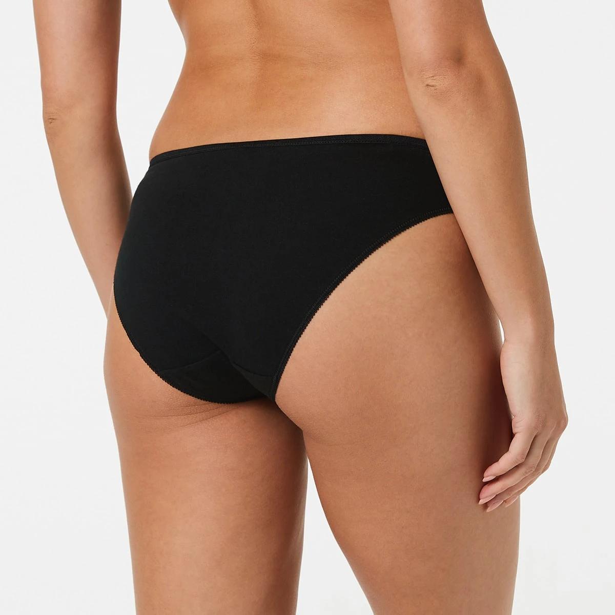 6 2 Pack Cotton Bikini Briefs Black Wht, 6 of 7