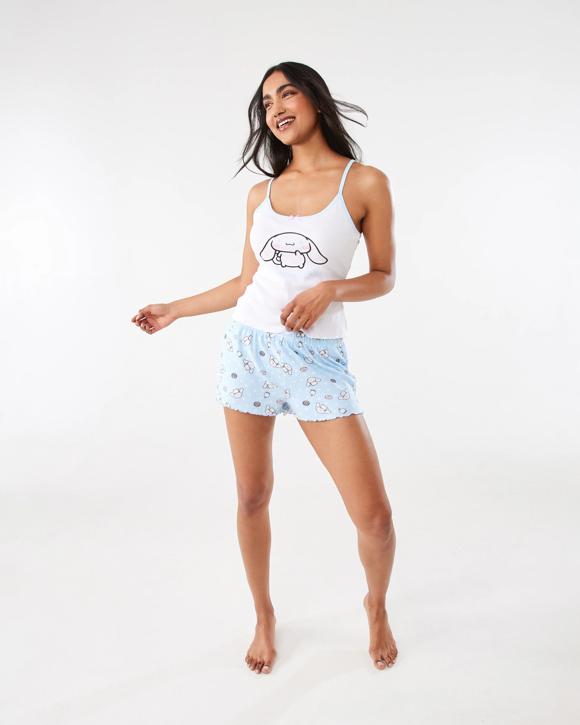 Cinnamoroll License Rib Cami and Shorts Pyjama Set