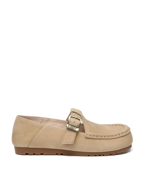 Everau Maria Unisex Adjustable Buckle Leather Loafers Flats