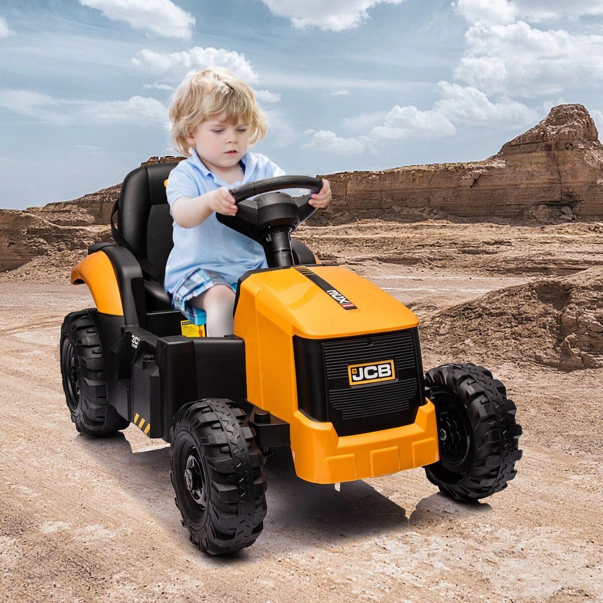 2 AUSWAY Kids RC Electric Car Toy Ride On Tractor, 2 of 5