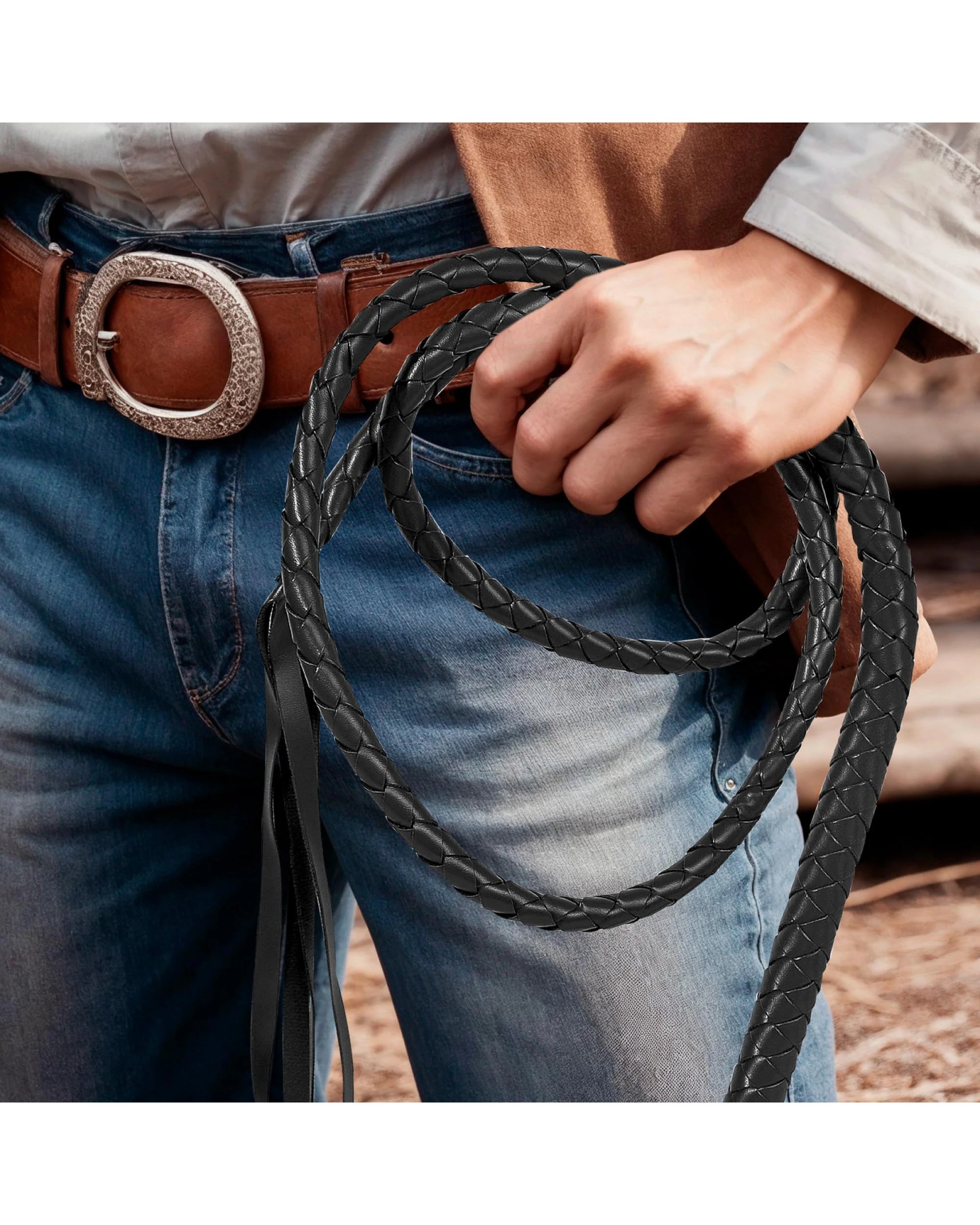 2 BR Costumes Faux Leather Cowboy Costume with Whip, 2 of 7