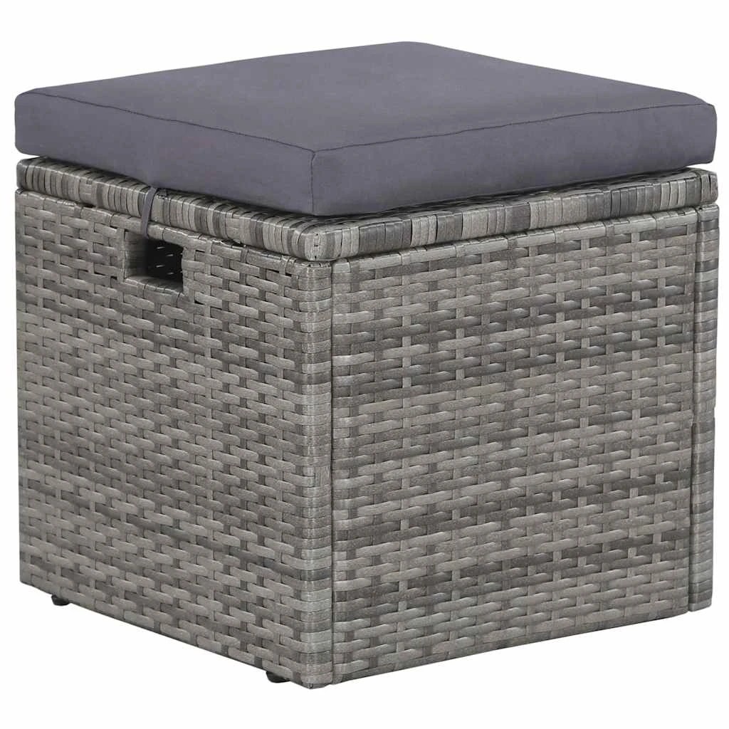 5 vidaXL 6 Piece Garden Lounge Set With Cushions Poly Rattan - Grey, 5 of 8