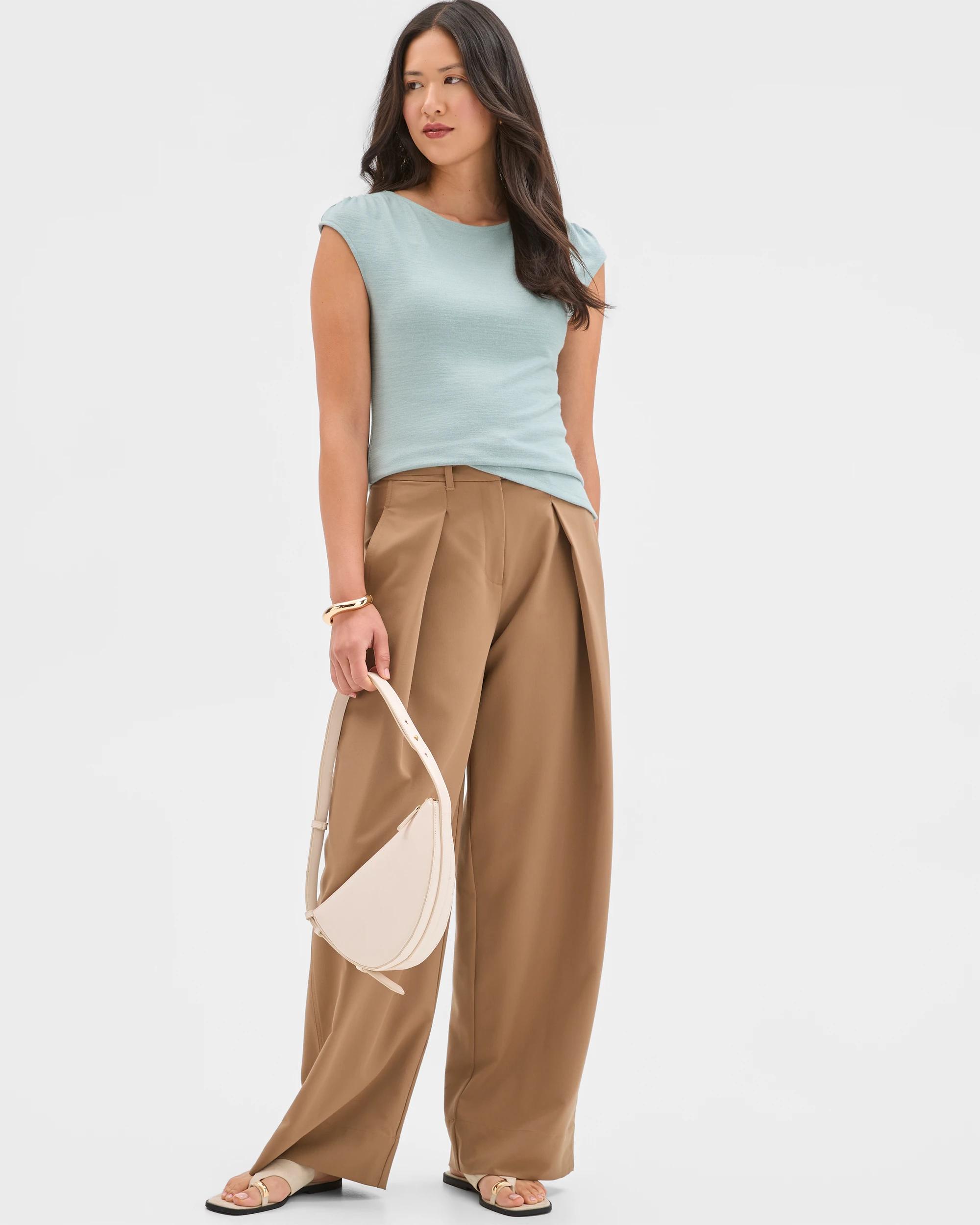 4 Preview Sleeveless Drape Tank Top SLATE, 4 of 5