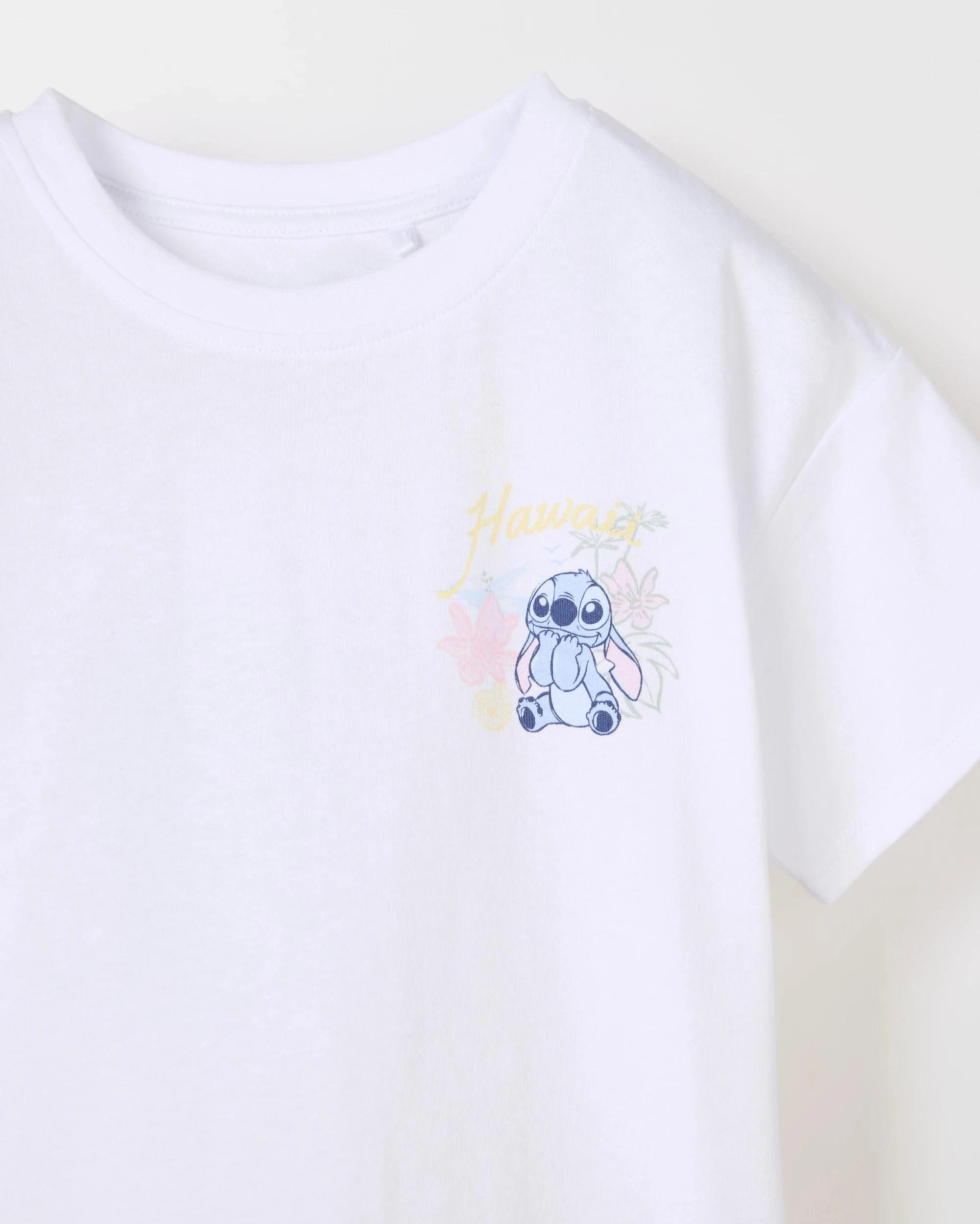 2 Disney Lilo & Stitch Australian Cotton T-Shirt & Short Set WHITE / PINK, 2 of 3