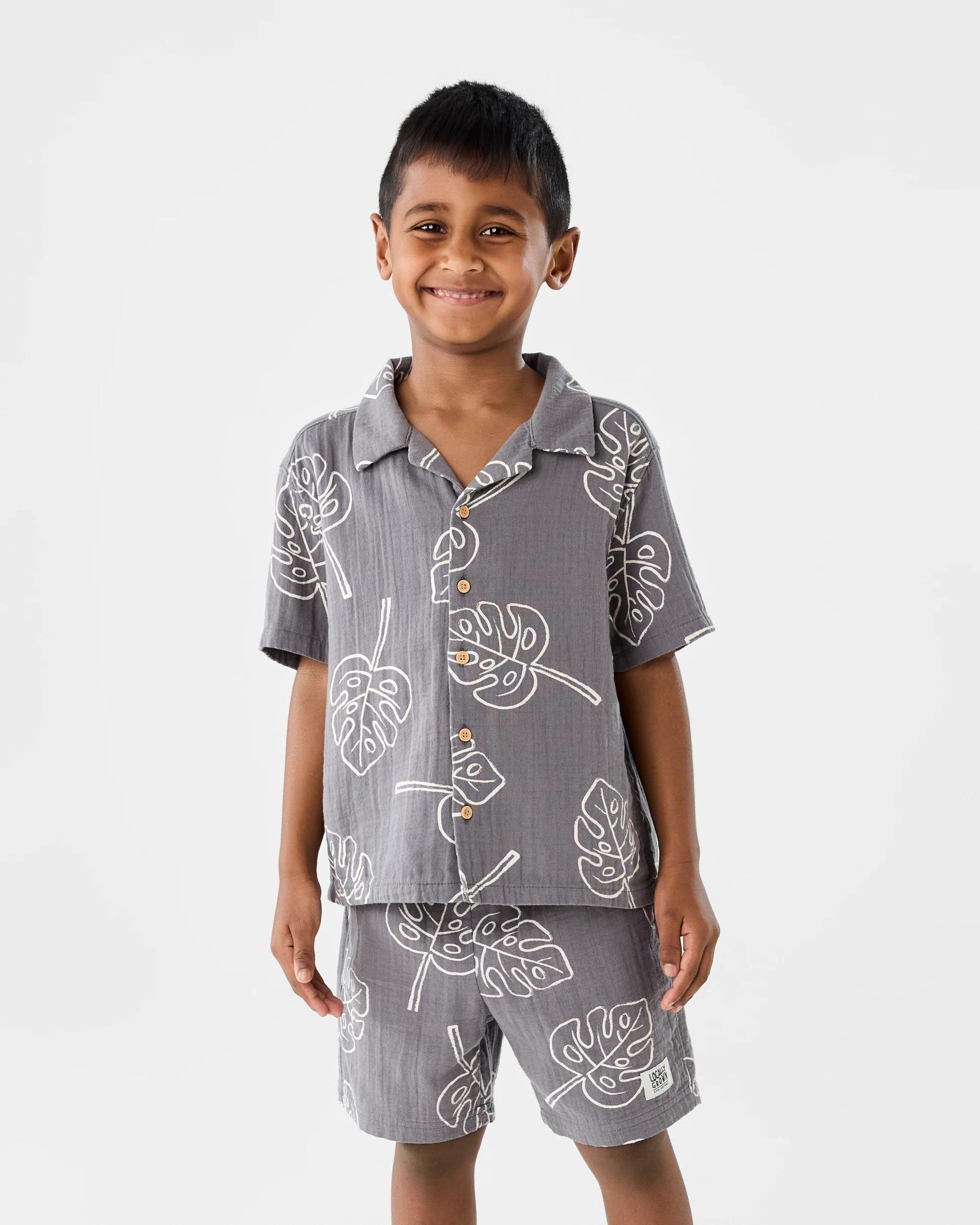 1 Double Cloth Shirt Gry Leaves, 1 of 9