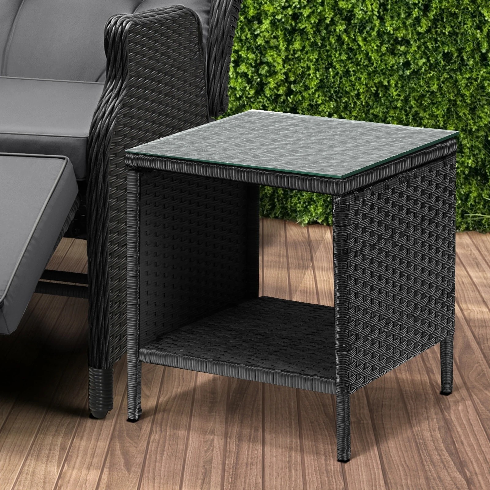 7 Livsip Sun Lounge Outdoor Recliner Chair &table Outdoor Furniture Patio Set Of 3
 - Black, 7 of 10