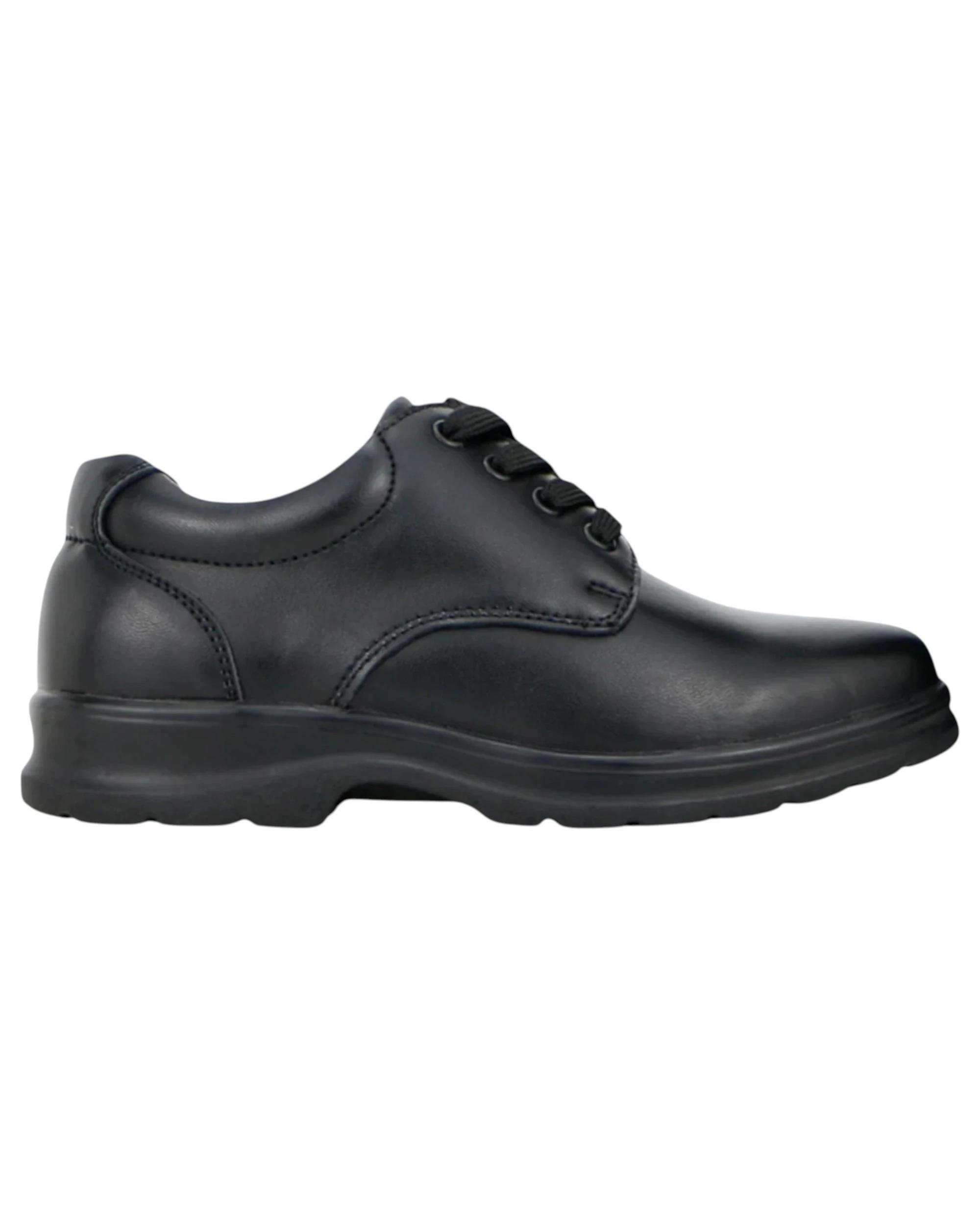 3 Grosby Kids Educate Junior 2 Black Lace Up Formal School Shoes BLACK, 3 of 3