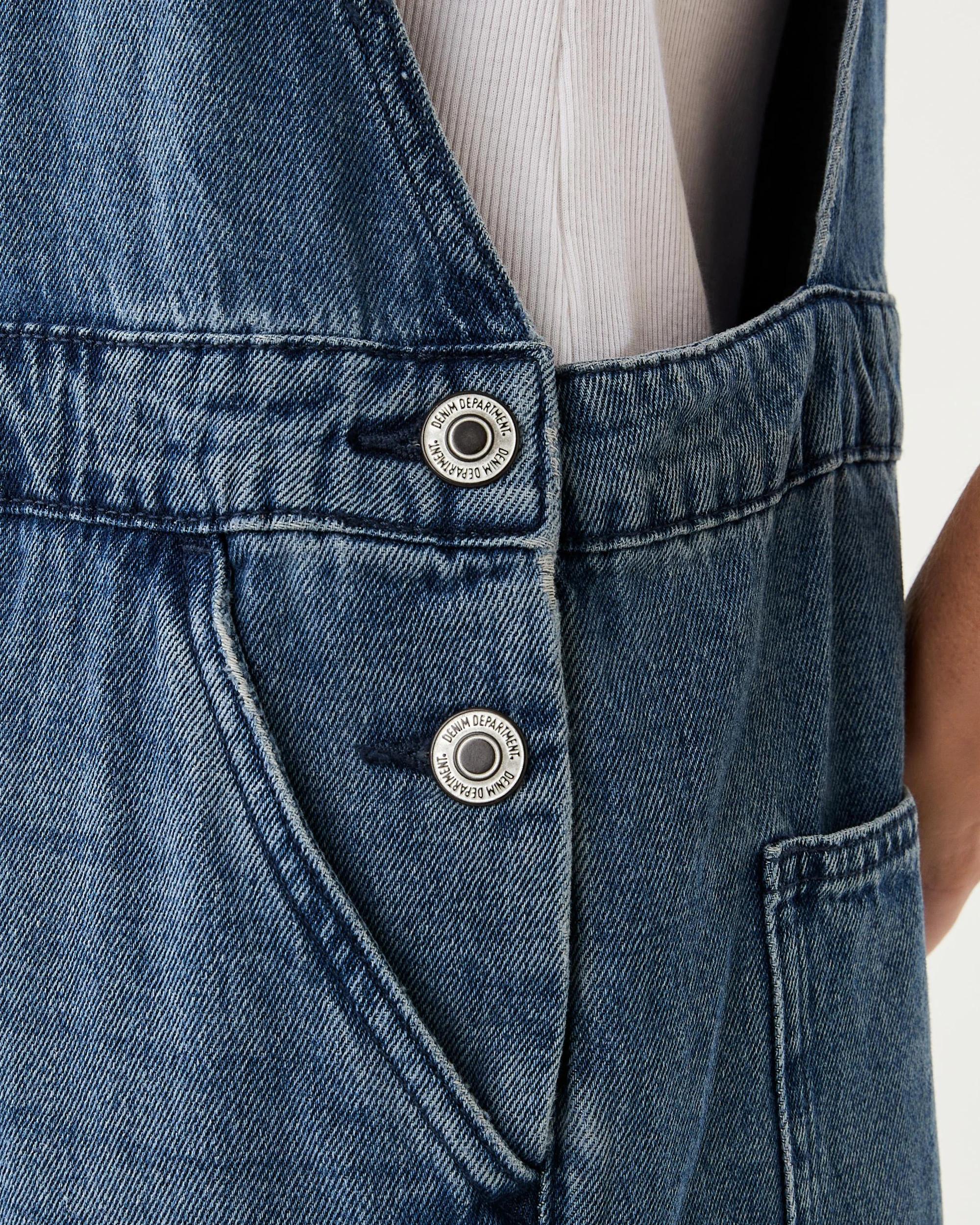 6 Sleeveless Denim Dungaree Mid Denim, 6 of 10
