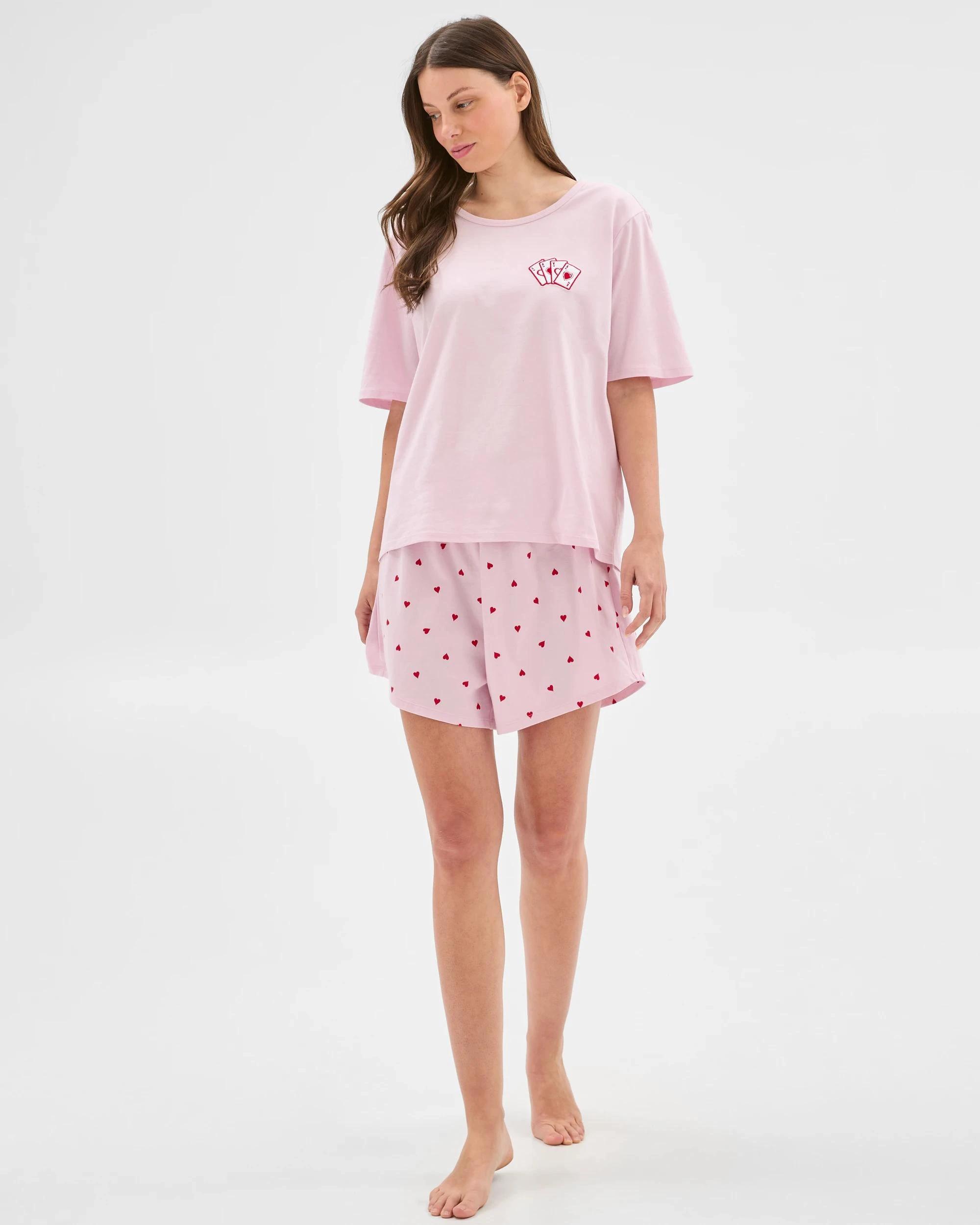 3 Target Woman Australian Cotton Jersey Pyjama Set PINK HEART, 3 of 6