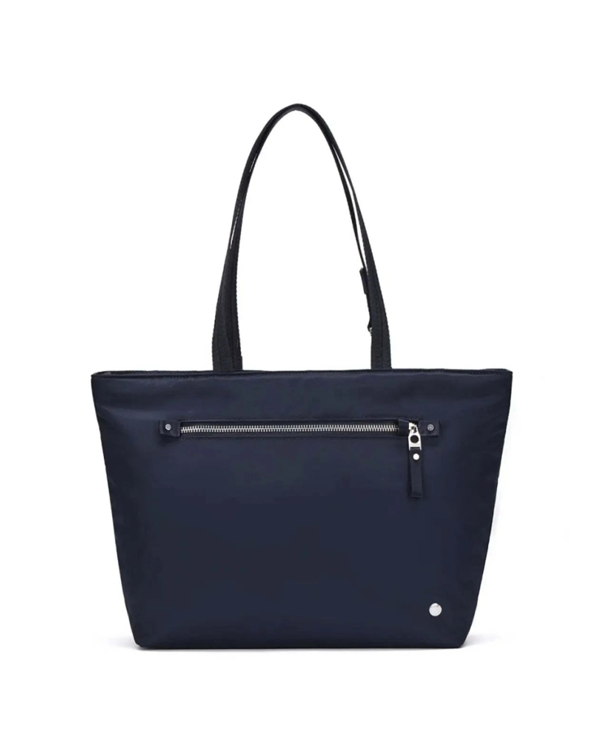 1 Pacsafe W Anti-Theft RFID Blocking Carryall 13in Laptop Tote Bag Secure Travel Bag Navy - Blue, 1 of 8