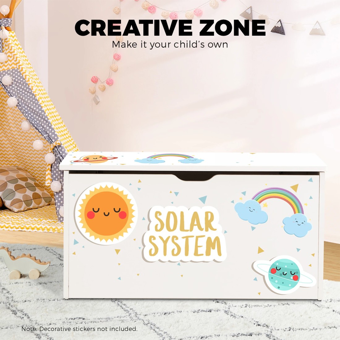 7 Oikiture Kids Toy Storage Box Cabinet Wooden Chest Container Room Organiser
 - White, 7 of 10