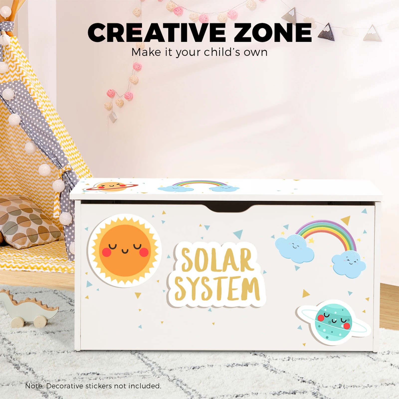 7 Oikiture Kids Toy Storage Box Cabinet Wooden Chest Container Room Organiser
 - White, 7 of 10