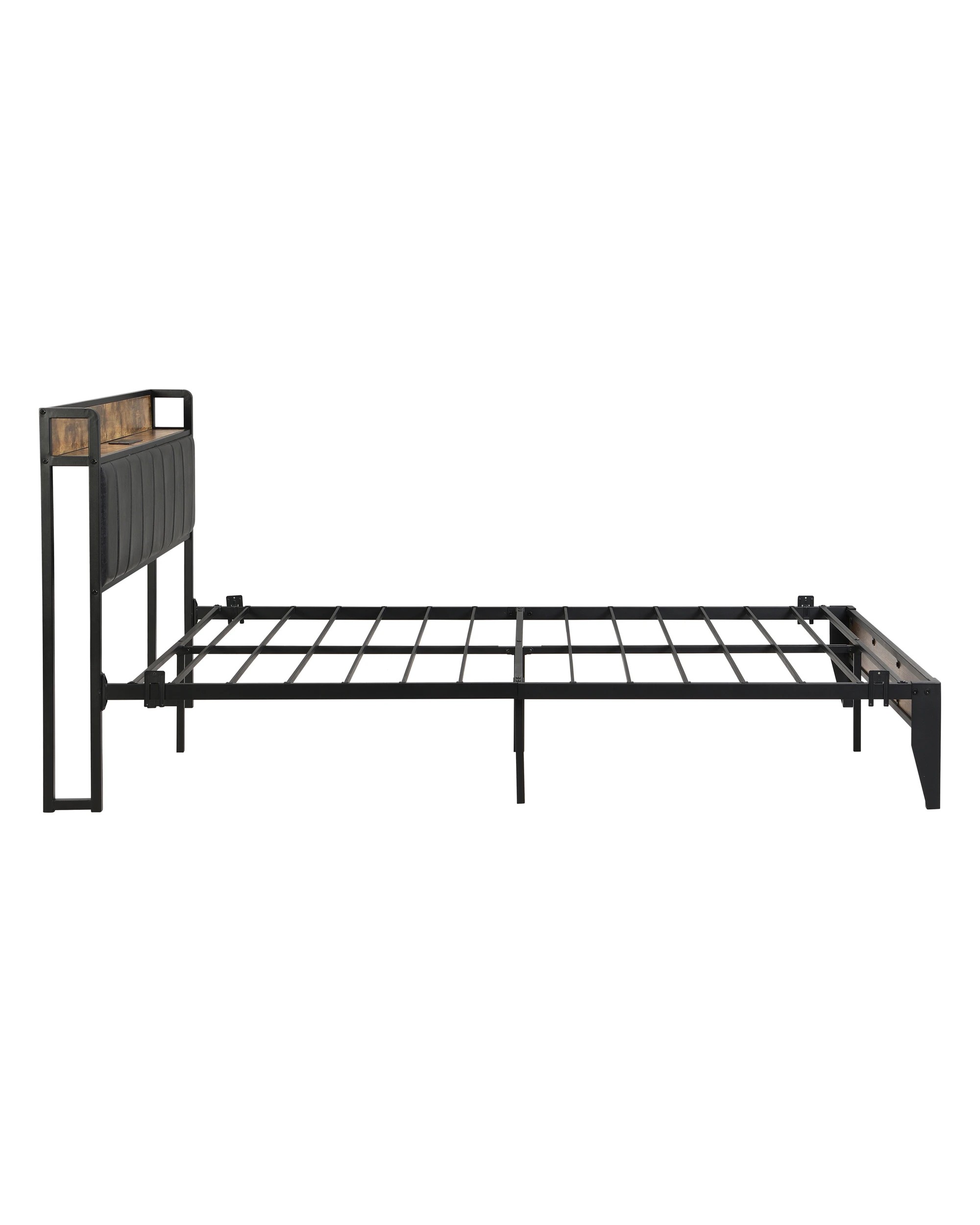 5 IHOMDEC BED03 Queen Bed Frame Charging Station - Brown - Brown, 5 of 10