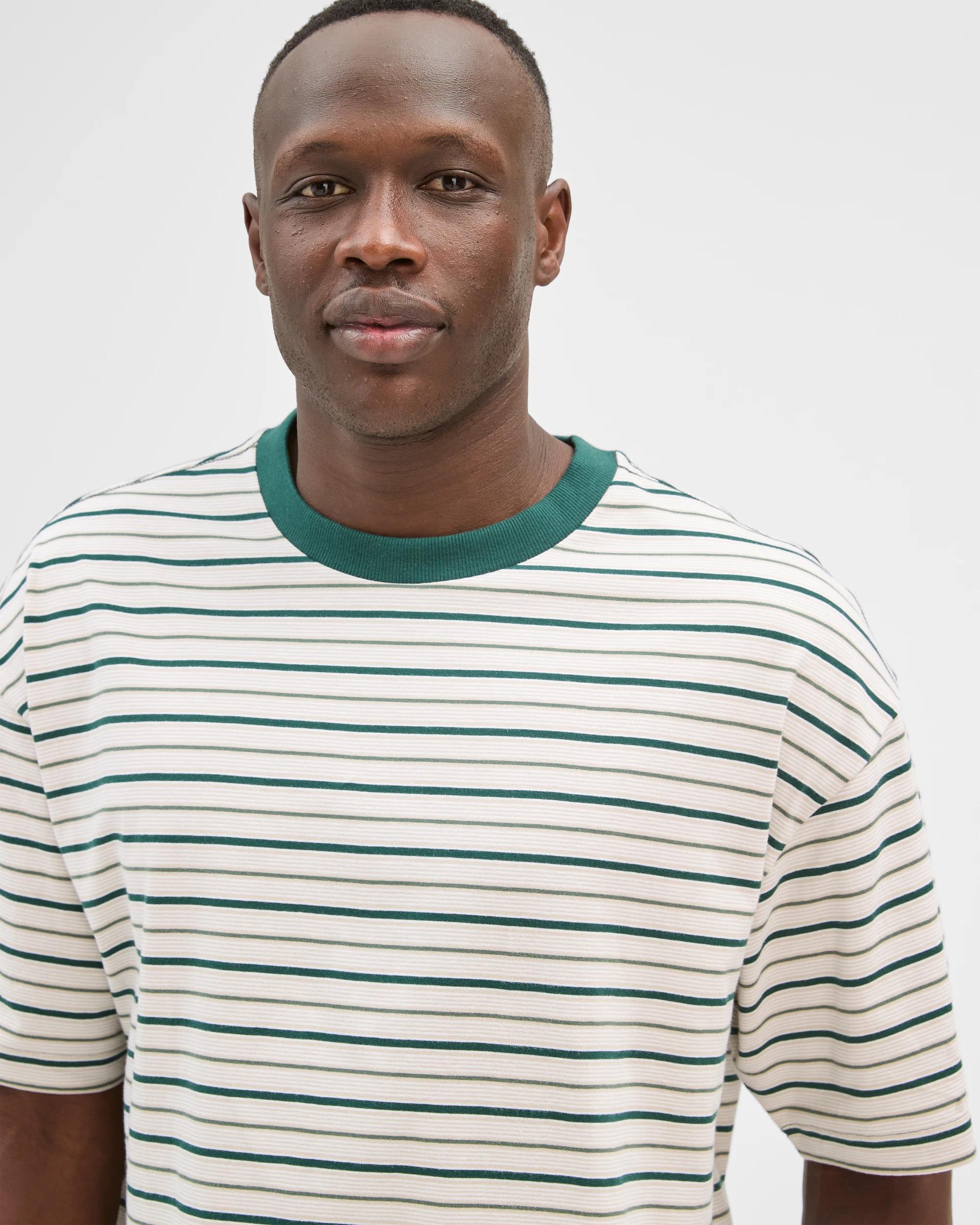 5 Commons Australian Cotton Stripe T-Shirt GREEN STRIPE, 5 of 6