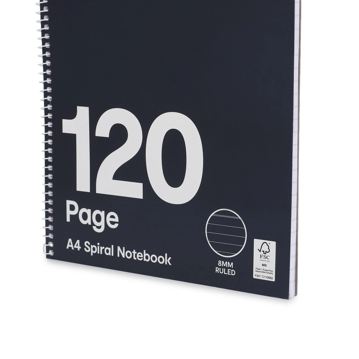 4 5 Pack 120 Page A4 Spiral Notebook - Black, 4 of 5