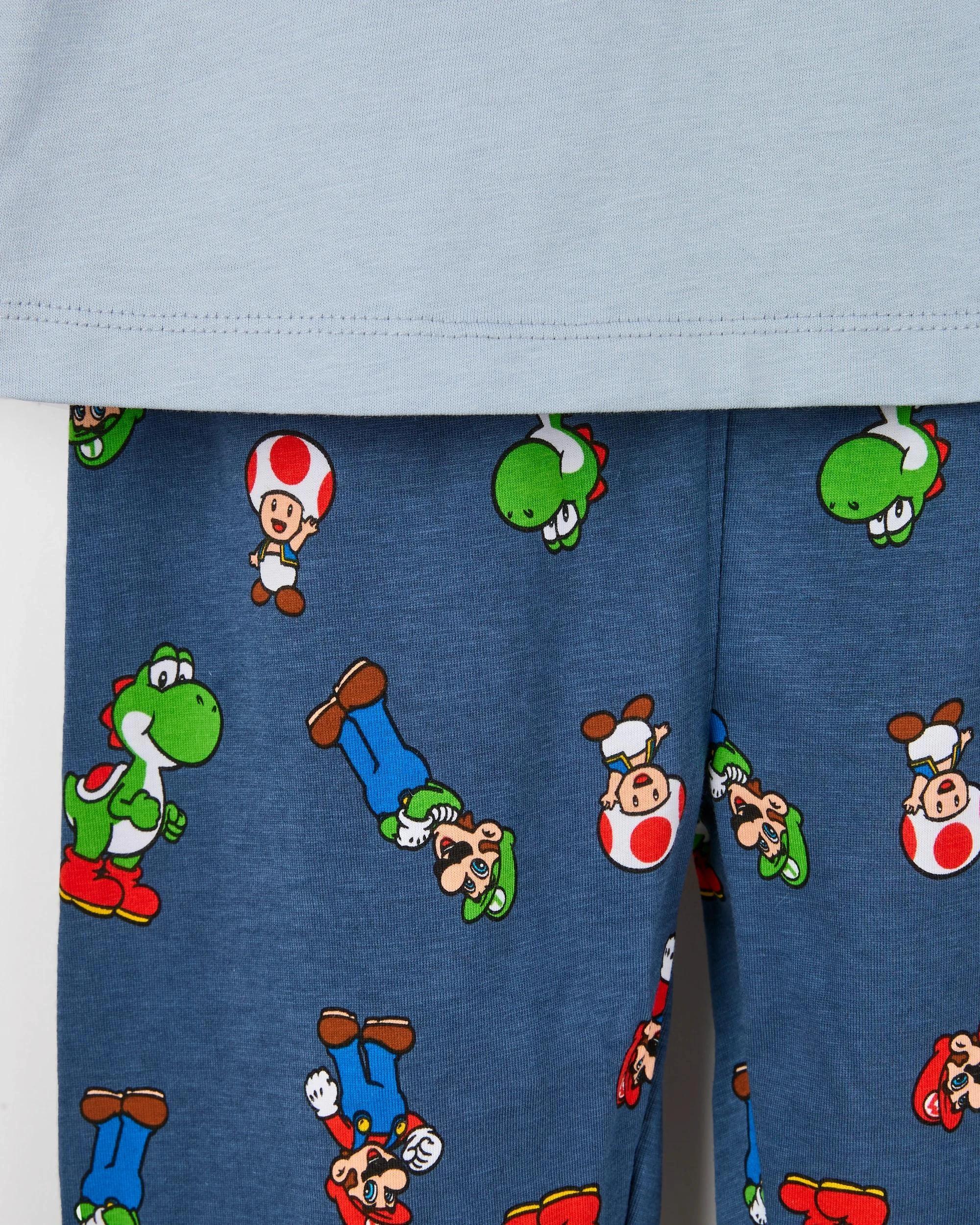 7 Super Mario Australian Cotton 2 Pack Younger Boys Pyjama Set MARIO, 7 of 8