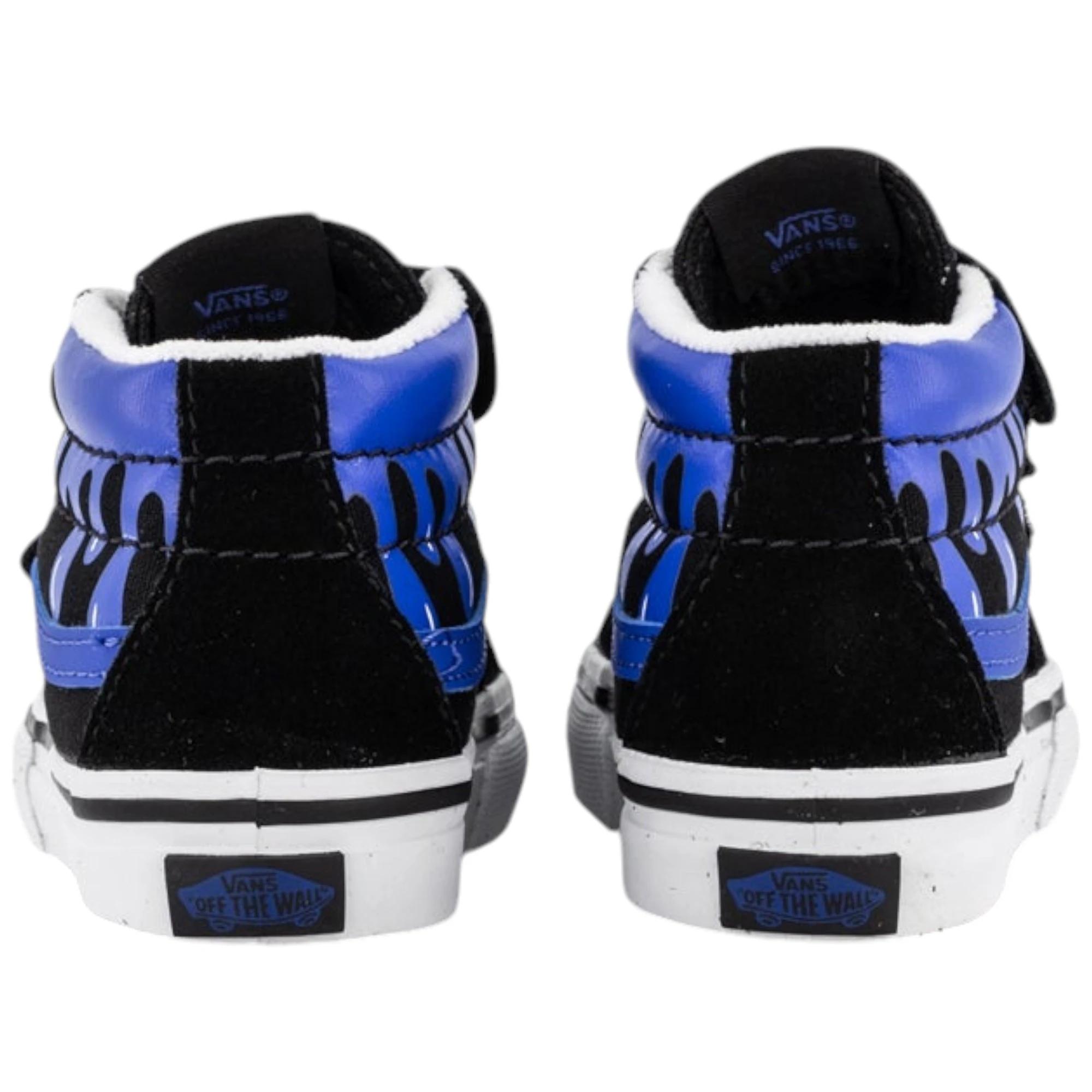 4 Vans Toddler SK8-Mid Reissue V Glow Slime Black/ Blue Boys Strap Shoes BLACK/BLUE, 4 of 4