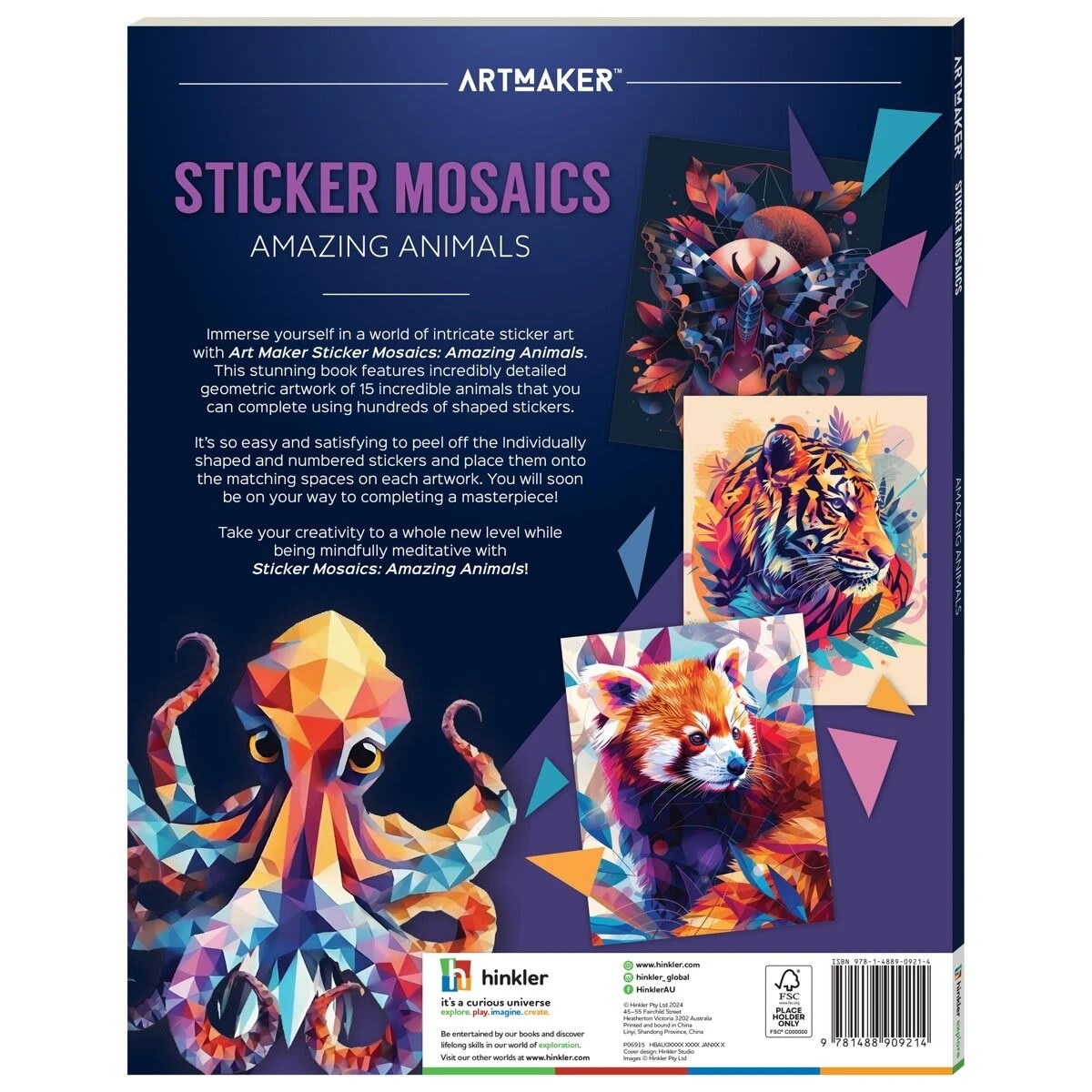 7 Art Maker Sticker Mosaics: Amazing Animals - Book, 7 of 7