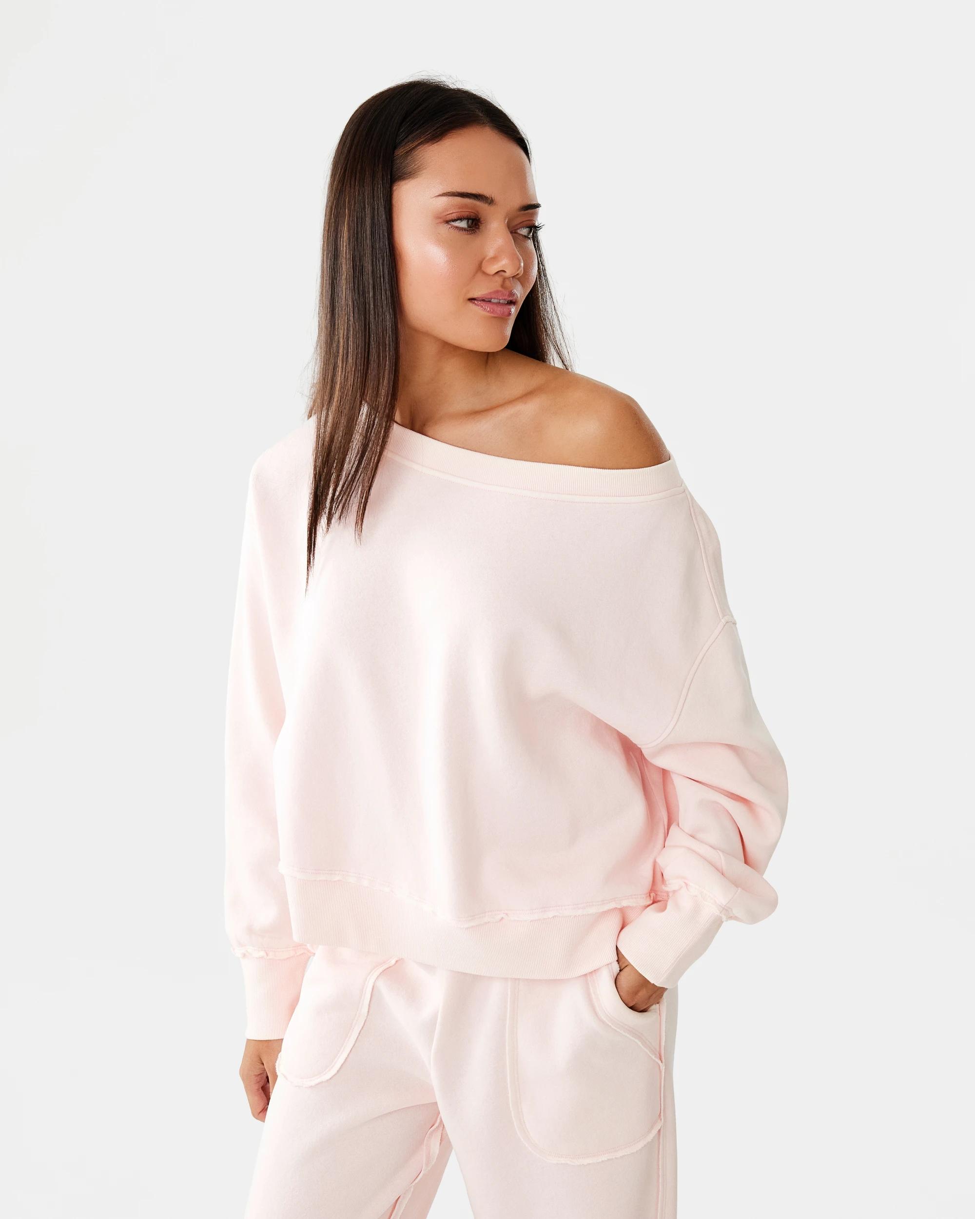 1 Off The Shoulder Sweatshirt Bllet Pink, 1 of 10