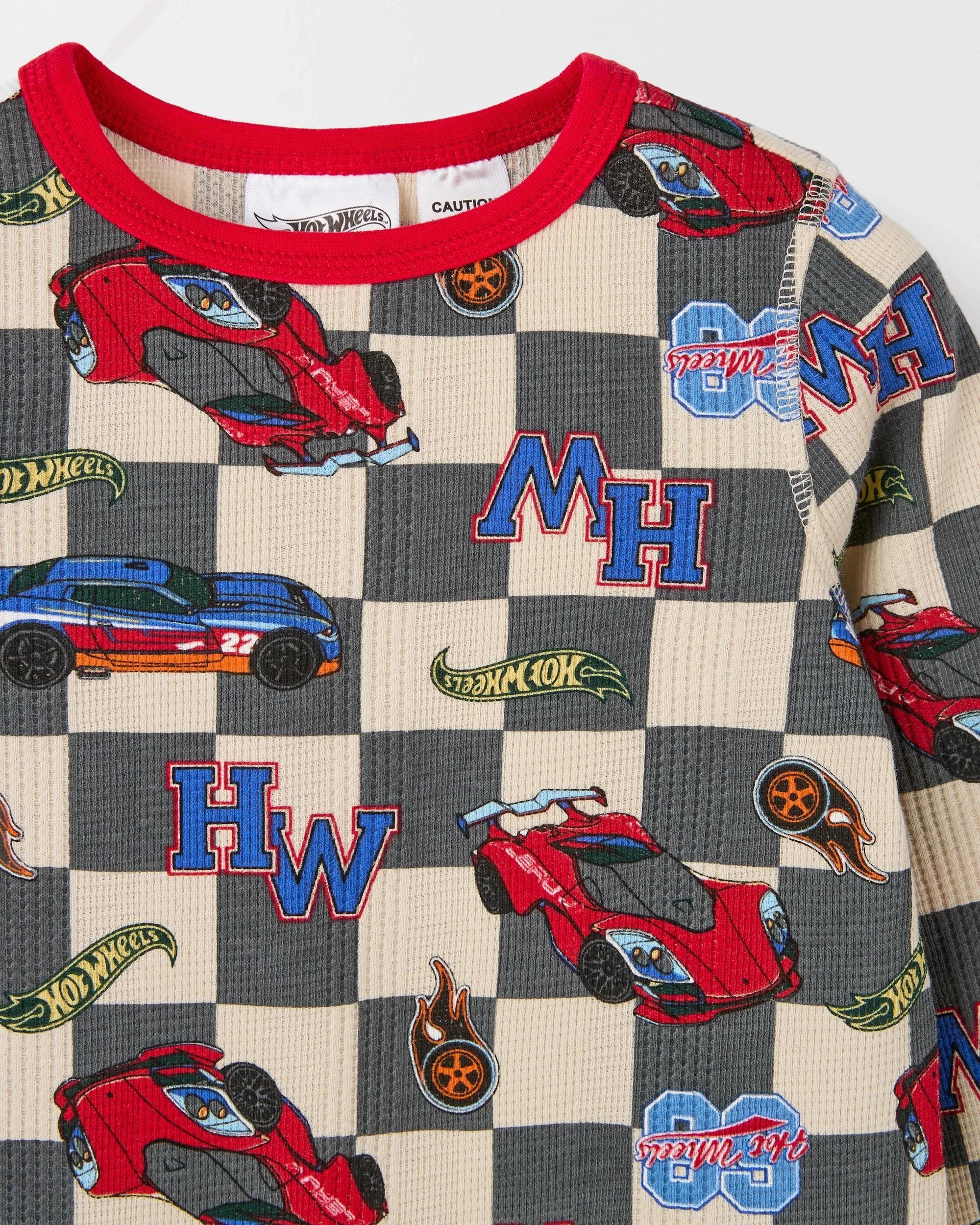 5 Hot Wheels Australian Cotton Younger Boys Waffle Pyjama Set HOT WHEELS, 5 of 6