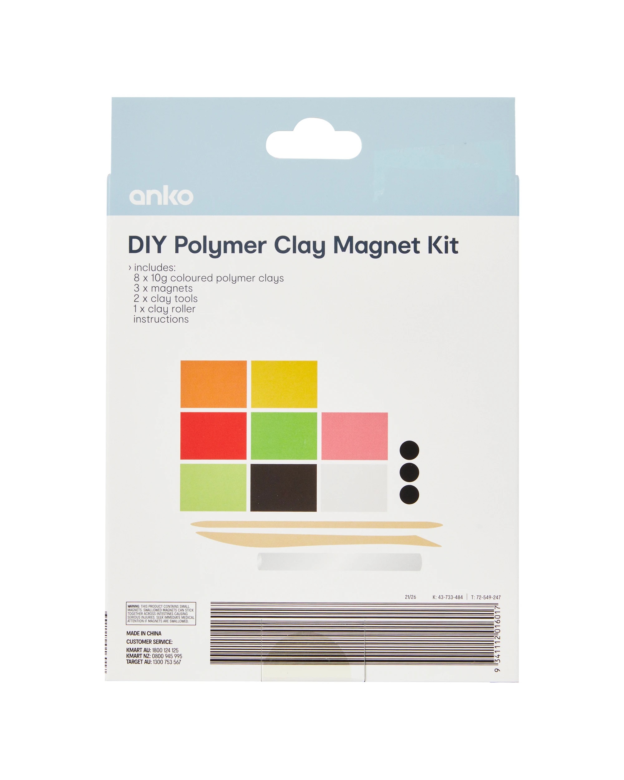 3 DIY Polymer Clay Magnet Kit - Taco, 3 of 3