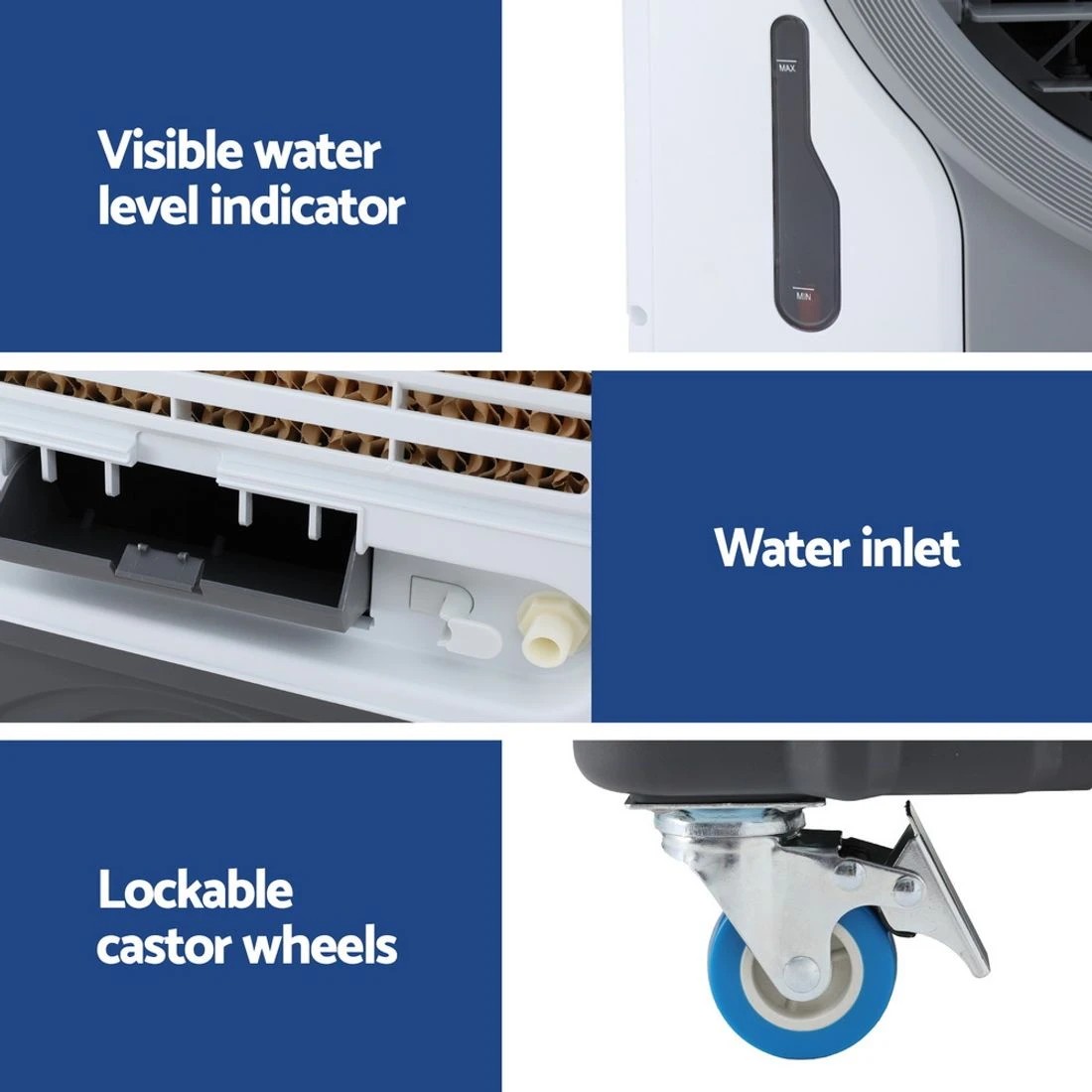 7 Devanti Evaporative Air Cooler Conditioner Commercial 45L - Blue, 7 of 7