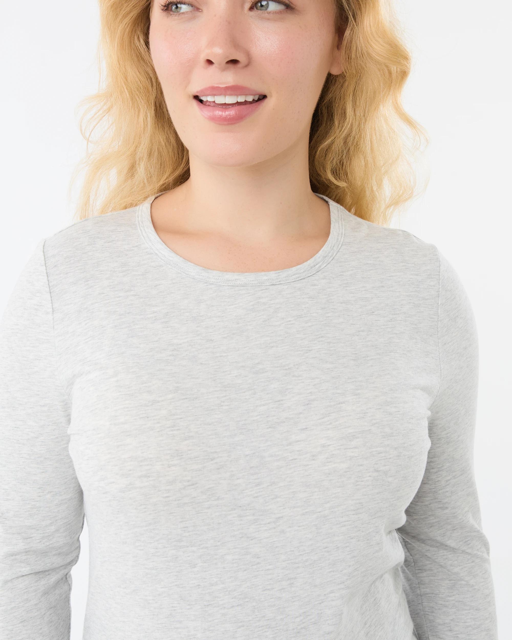 4 Long Sleeve Stretch Crew Neck T-shirt Slvr Marle, 4 of 6