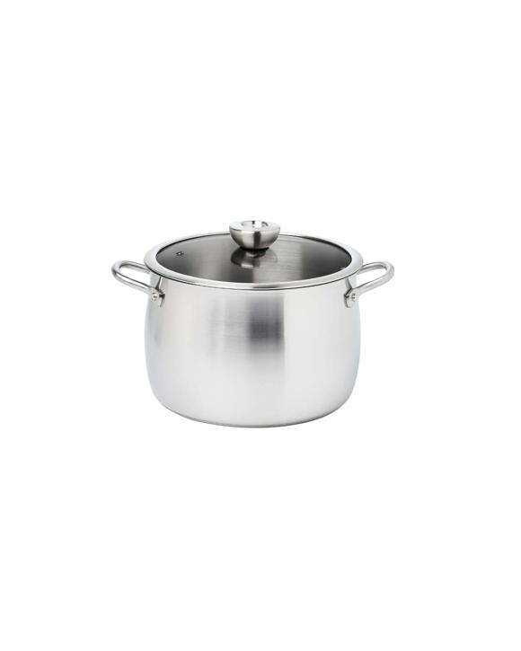 Meyer White Steel Stainless Steel Induction Stockpot With Glass Lid  24cm/7.6L - Silver