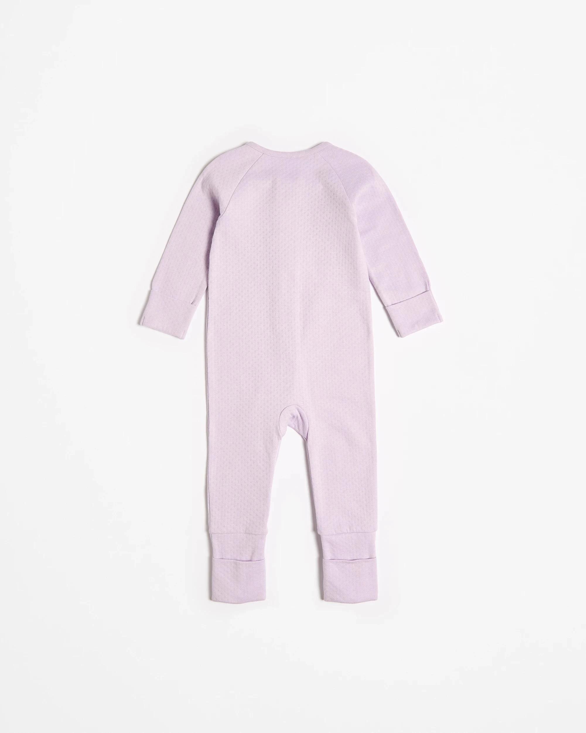 3 Target Organic Cotton Baby Pointelle Zip Coverall LAVENDER/BLUE, 3 of 3