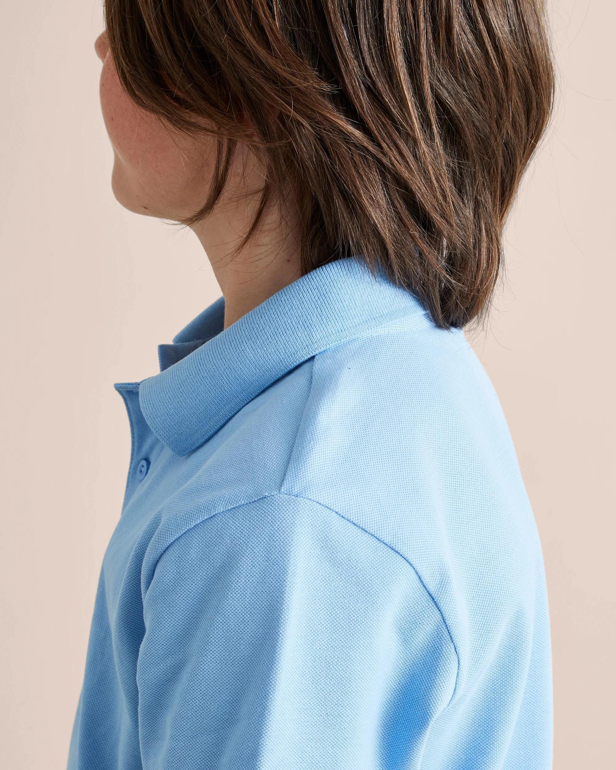 6 Target Long Sleeve Polo Top SKY BLUE, 6 of 8