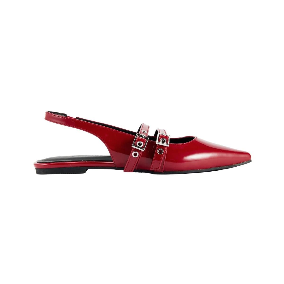 1 Slingback Two Strap Flats SPICE RED, 1 of 3