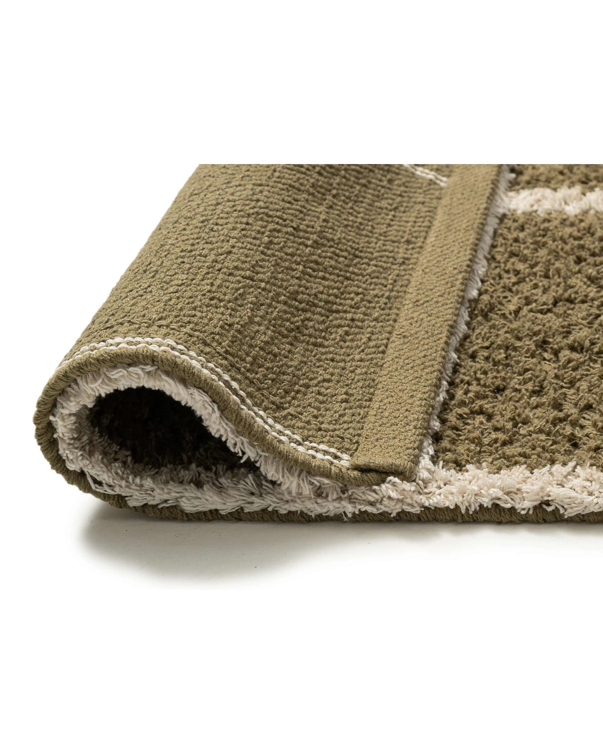 5 Loopsie Zanzibar Grid Cotton Rug-230cm x 160cm - Green, 5 of 7